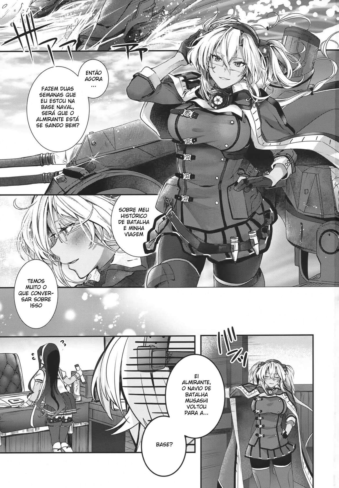 (C100) [Marosaan (Yunamaro)] Musashi-san no Yoru Jijou Anata no Ai Kagi Hen (Kantai Collection -KanColle-) [Portuguese-BR] [DiegoVPR]