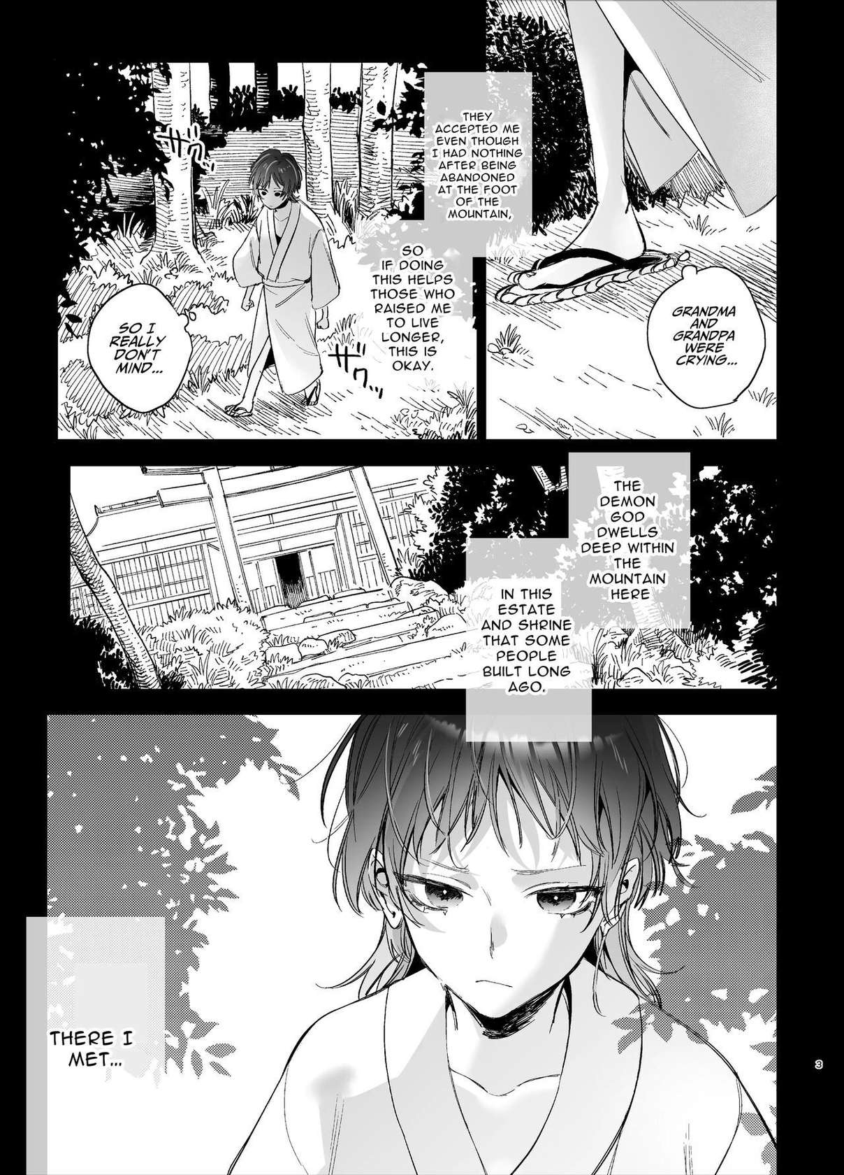 [Umenegi Daimyoujin (Umekoppe)] Ikenie Onna Wa Kodokuna Kijin Sama Ni Ban Kōbi De To Sareru | The Sacrificial Maiden Corrupted by Coupling With an Oni [English]