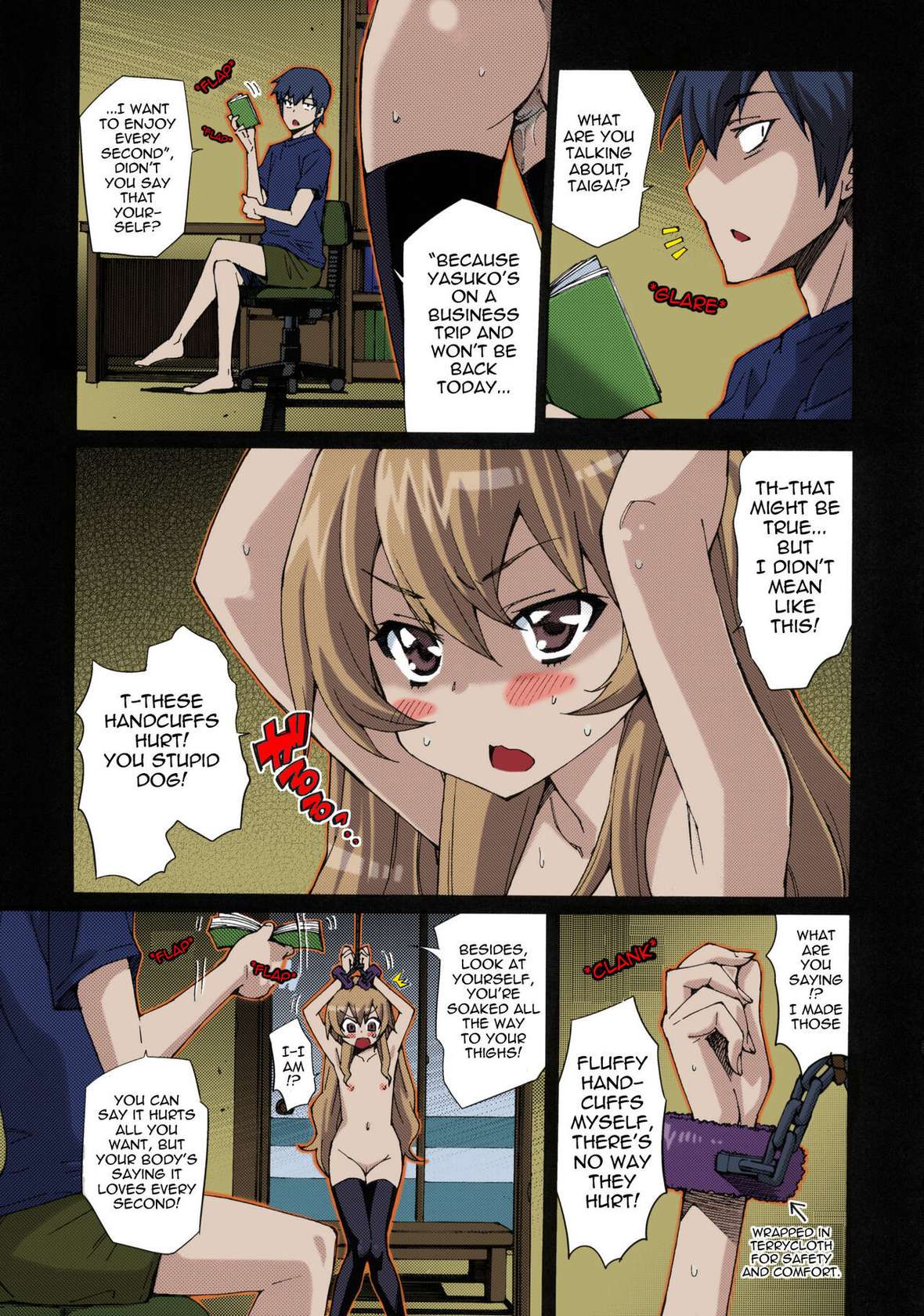 (C76) [Shibousuiteijikoku (Tehen)] Taiga no Jouzu na Shitsukekata (Toradora!) [English][Colorized]