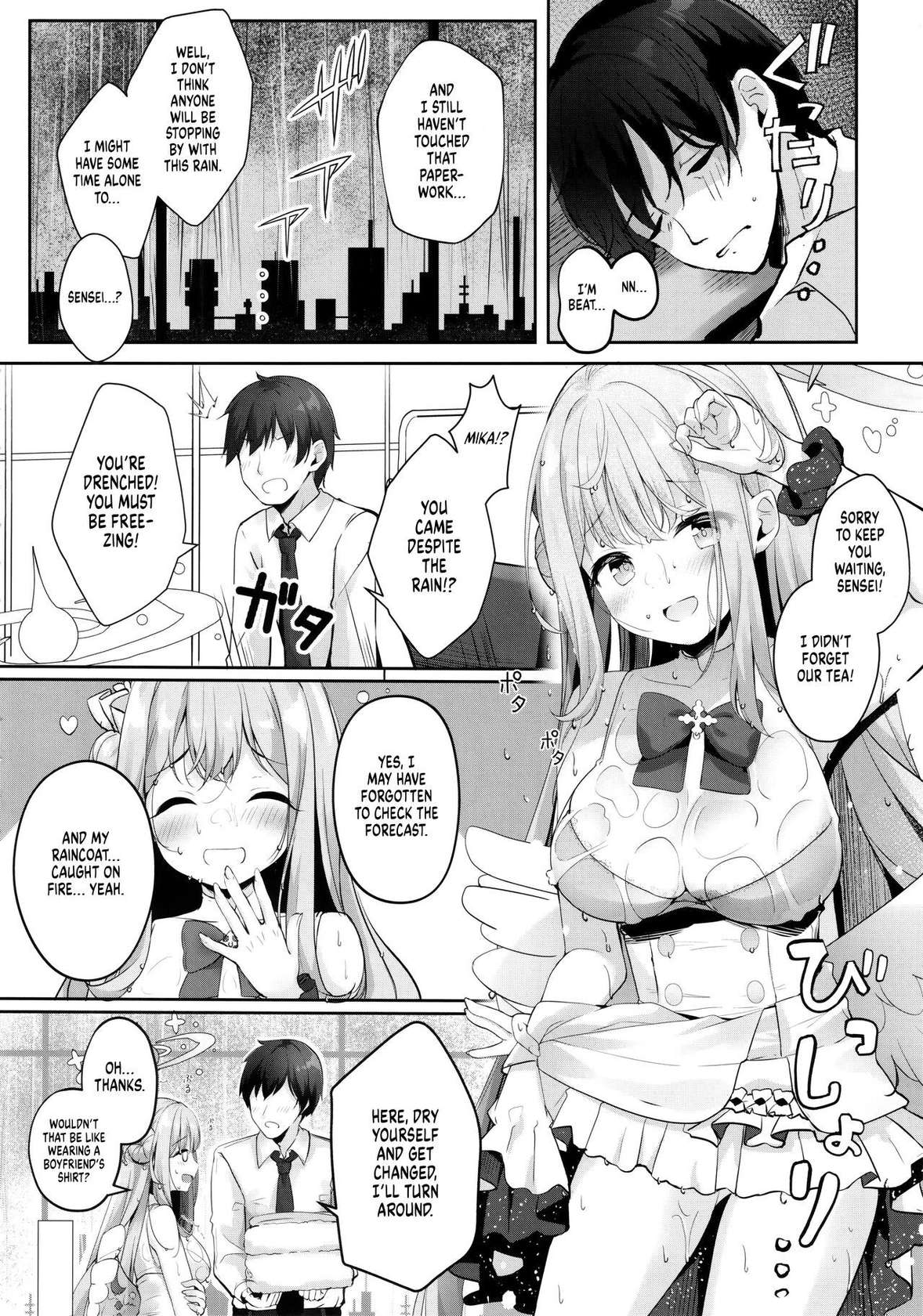 (C101) [Kinokomushin (Kinokomushi)] Mika to Amayadori | Sweet Shelter with Mika (Blue Archive) [English] [Shiromaru]