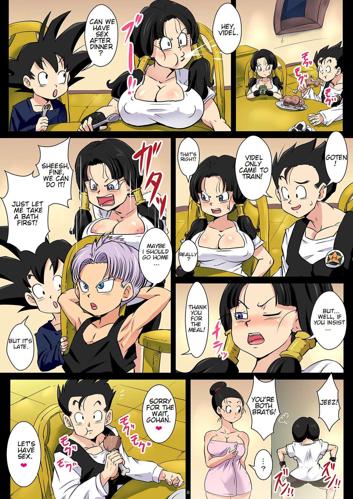 [Yuzuponz (Rikka Kai)] Dosukebe Videl ga Hisshi ni Yuuwaku Suru kedo Gohan wa Chi Chi to no Sex ni Muchuu desu! (Dragon Ball Z) [English] [Digital]