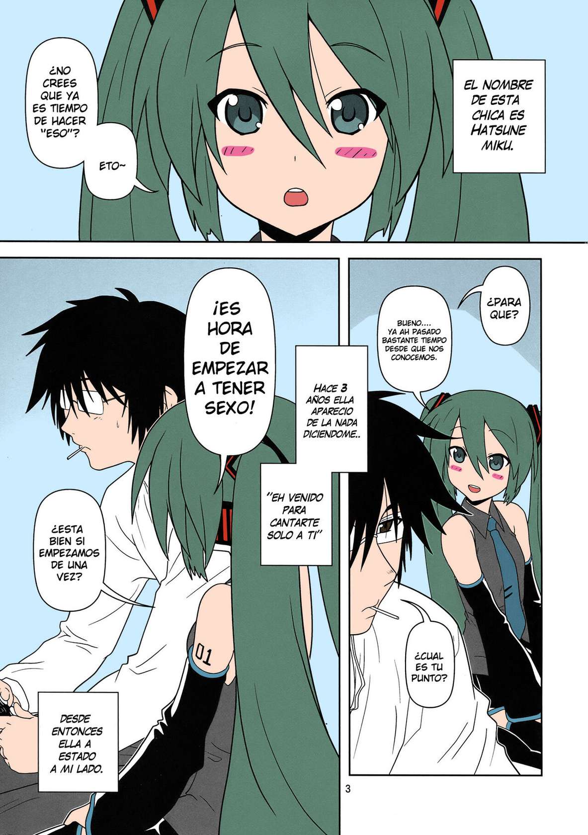 (COMIC1☆4) [Credit (Akikan)] Hatsu Mikku (VOCALOID) [Spanish] [Digital Lover Action Fansub] [Colorized]