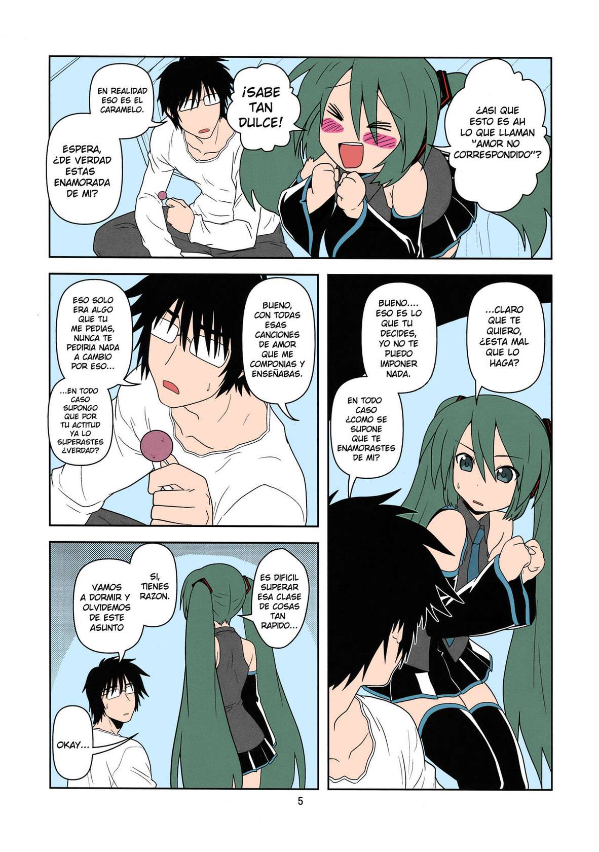 (COMIC1☆4) [Credit (Akikan)] Hatsu Mikku (VOCALOID) [Spanish] [Digital Lover Action Fansub] [Colorized]