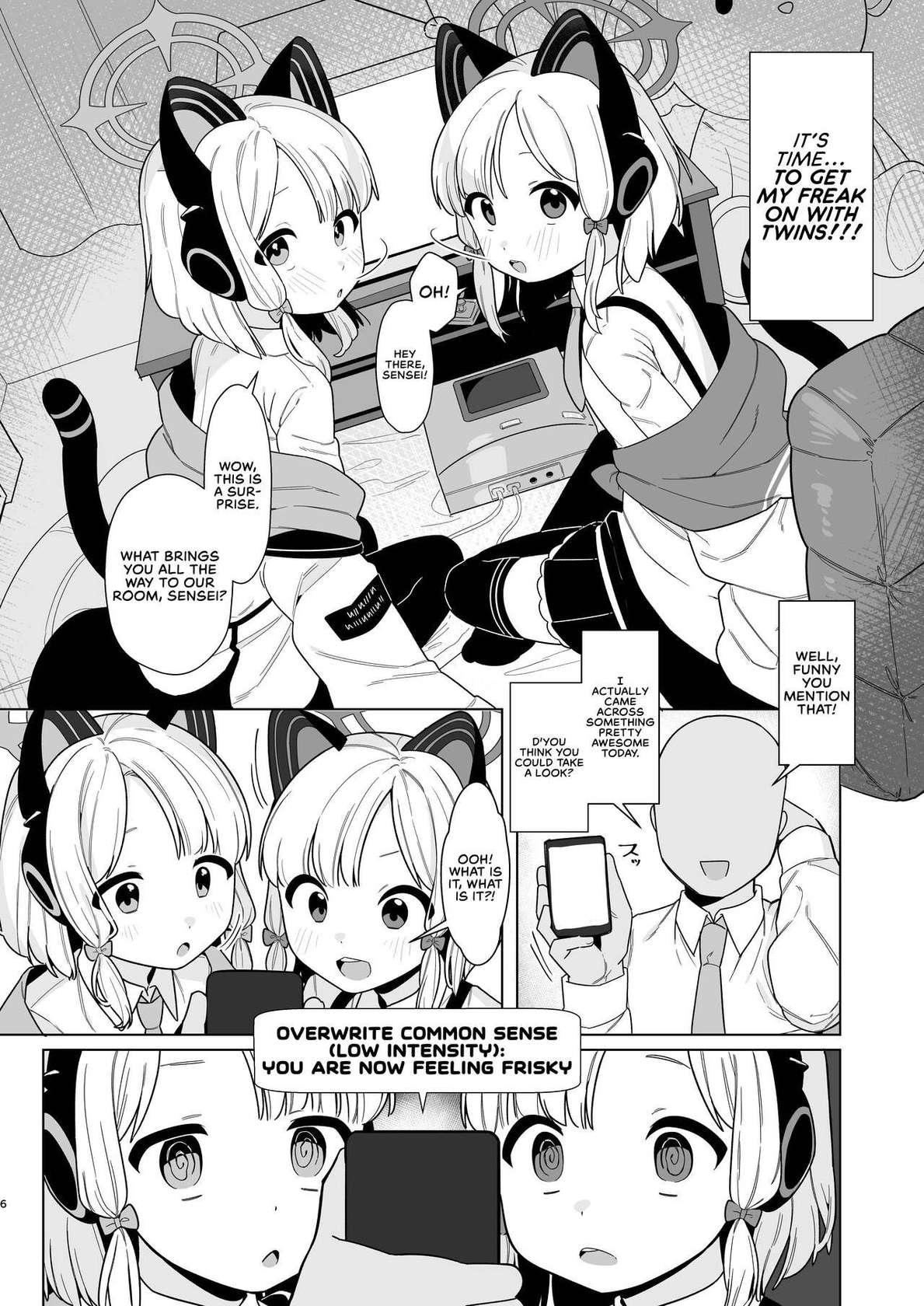 [Futas no Peanuts (Futsu no Tapiocaya-san)] BluArch Saimin-bu 2 ~Saiba Midori & Momoi Hen~ | The Blue Archive Mind Control Club ~Gamer Twins Chapter~ (Blue Archive) [English] [head empty] [Digital]