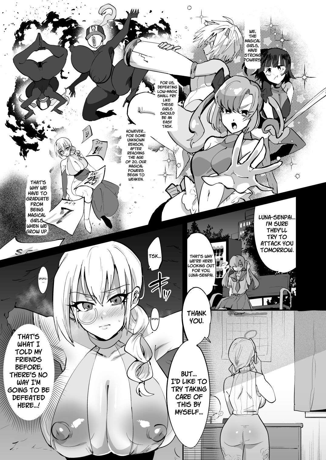 [Muchuu Yakou (Kuromori Yaga)] Mahou Shoujo vs Futanari Sentouin Shimai  | Magic Girl vs. Futanari Combatant Sisters [English] [racoonball]