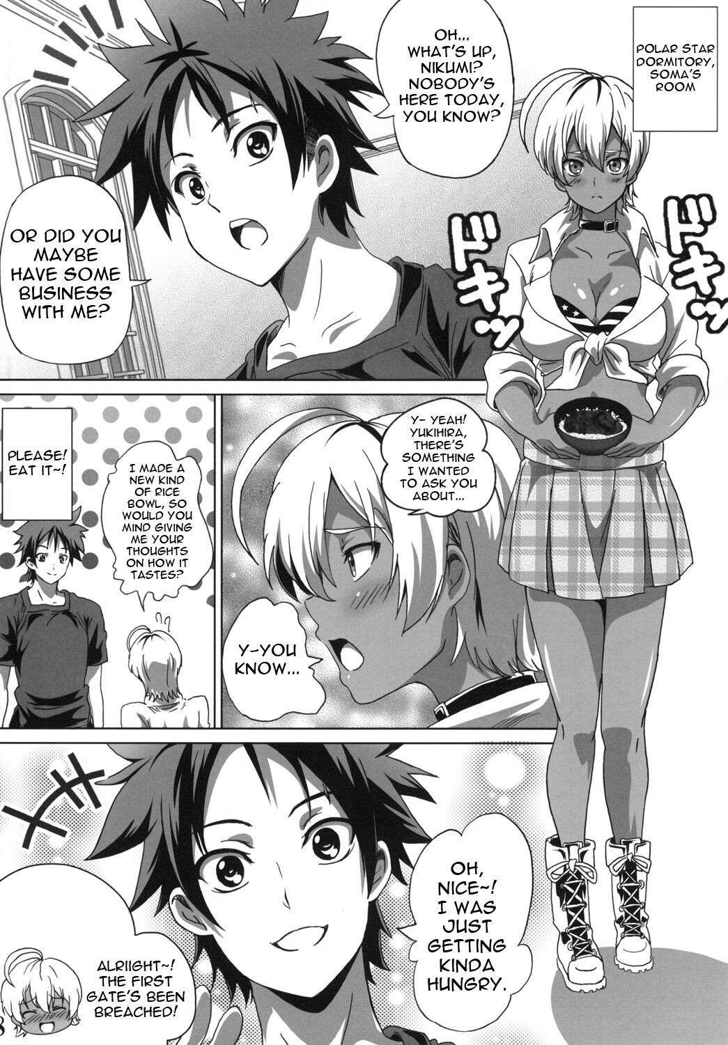 [Commanding Eagle (Washizuka Sho)] Meshimase! Nikumi-chan! | Dig in! Nikumi-chan! (Shokugeki no Soma) [English] {Doujins.com} [Digital]