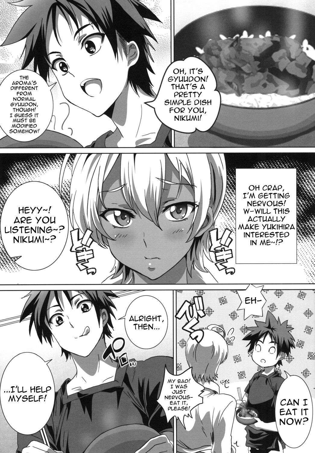 [Commanding Eagle (Washizuka Sho)] Meshimase! Nikumi-chan! | Dig in! Nikumi-chan! (Shokugeki no Soma) [English] {Doujins.com} [Digital]