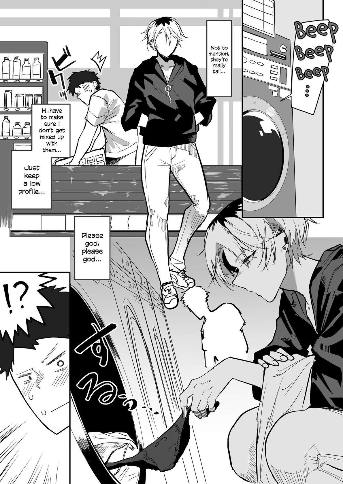 [Okyou] Coin Laundry de Kowai Yankee ni Karamareru Manga | A Manga About Getting Mixed Up With A Scary Delinquent At The Laundromat [English]