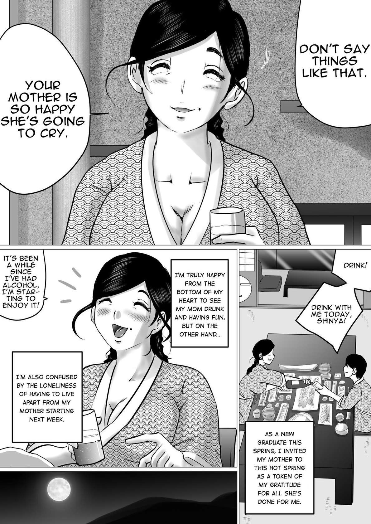 [Makoto Shiyaka] Hot Spring Trip With My Mature Mother ~ I Was Going To Be Filial, But My Mom's Body Was Too Sexy~ [English][KeizerD]