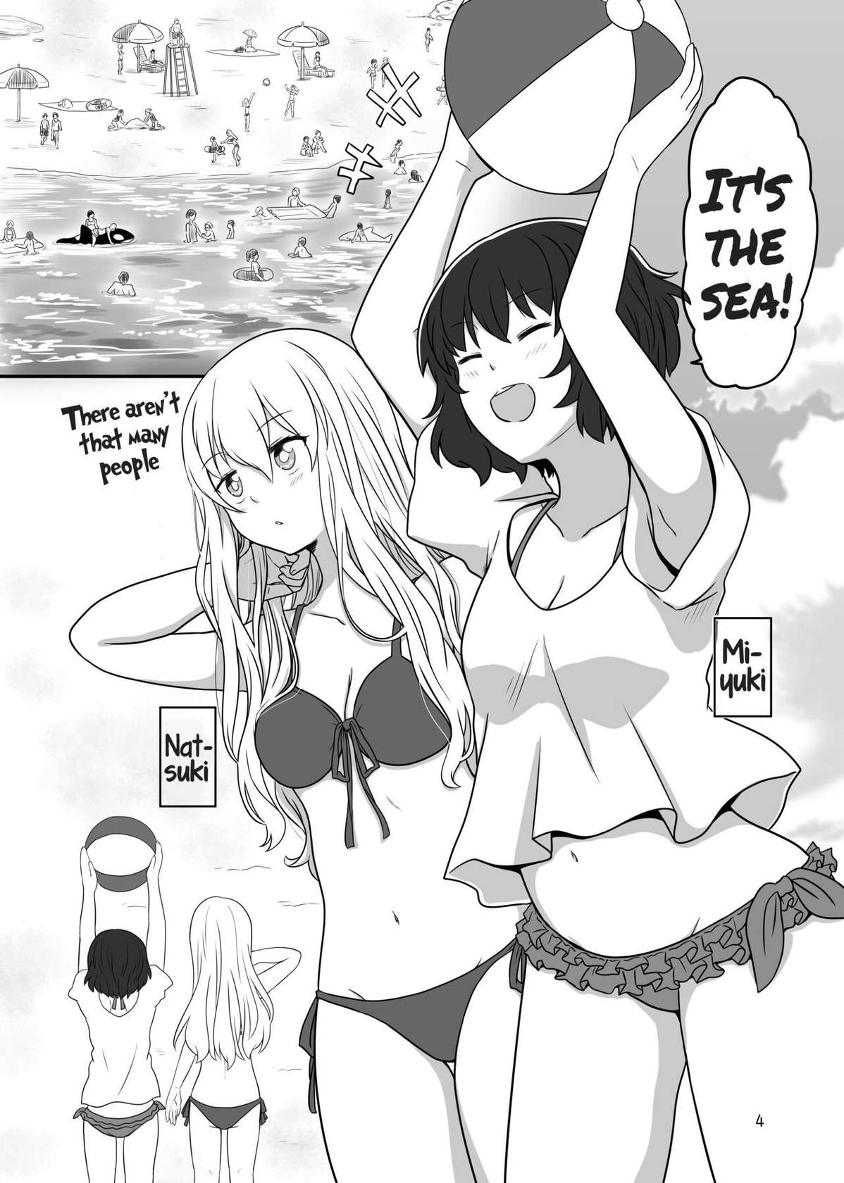 [Kurosawa Karura] A yuri couple does exhibitionism at the beach [English]