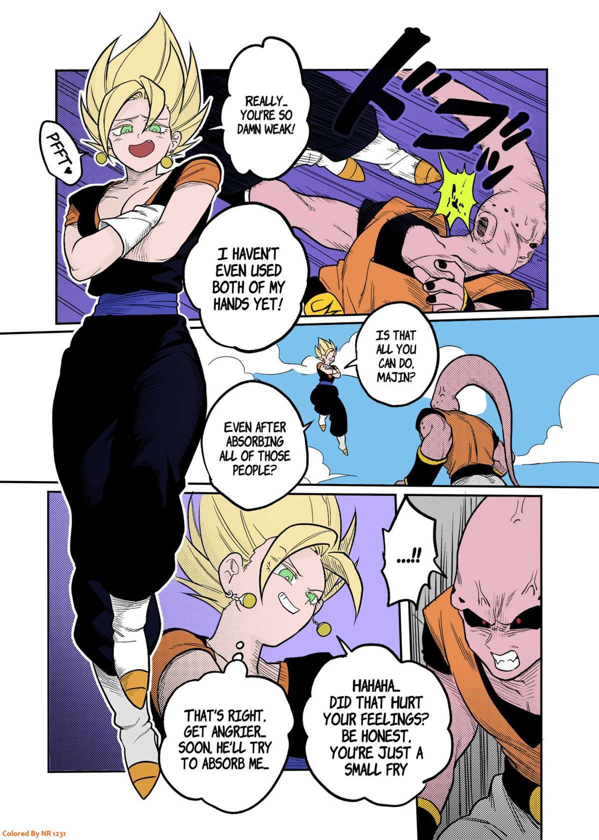 [Fuka] Tada no Zako Majin na no ni... | You're Just a Small Fry Majin... (Dragon Ball Z) [English] [biggiedickie] [Colorized]