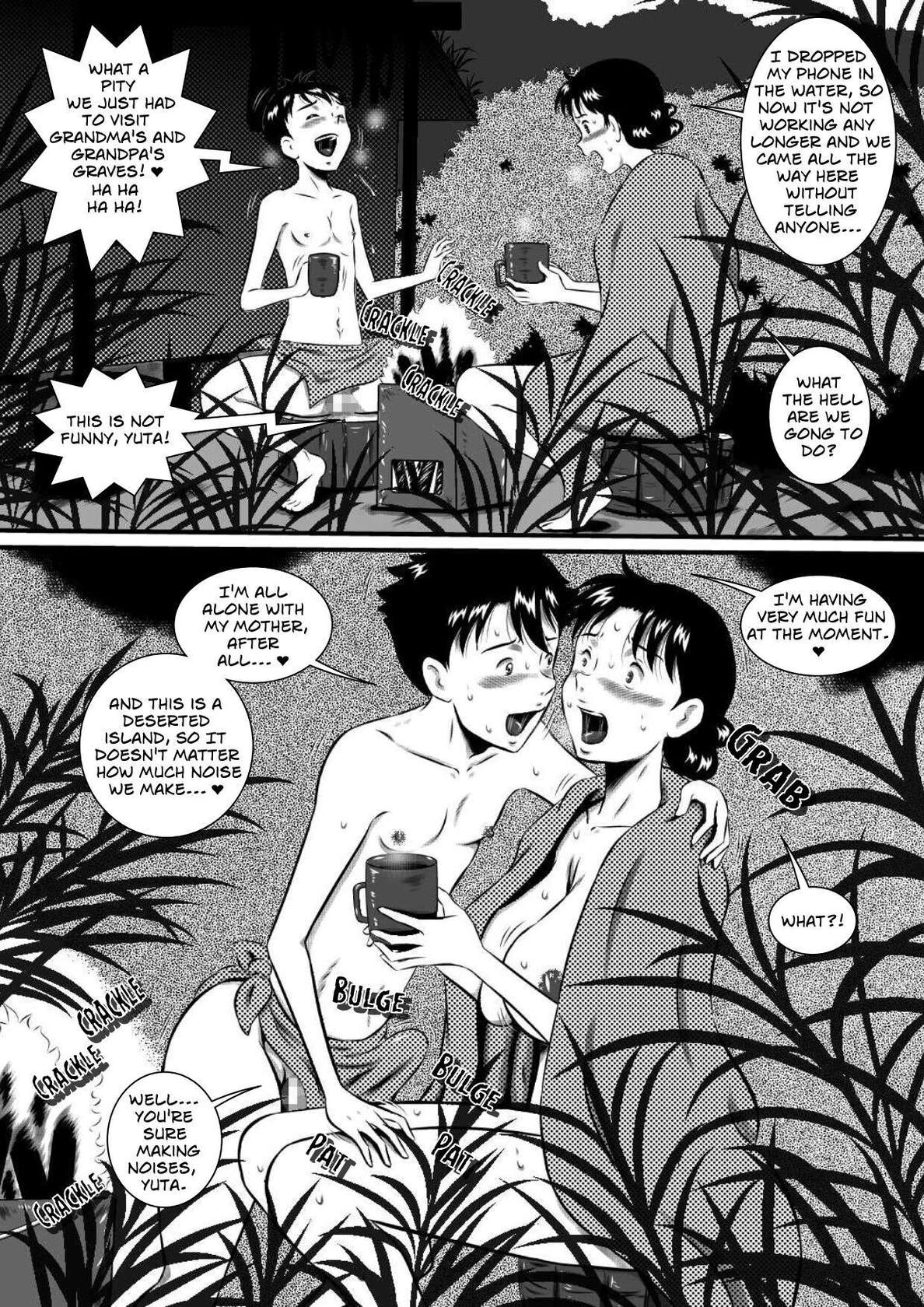 [Milkdou Shoukai (Milk Koubou)] Kaa-san, Kaa-san! Kaa-saaaan! Mujintou, Oyako Futari de Yagai Sex! | Mother, Mother - Mother And Son Have Sex, On An Abandon Island [English]