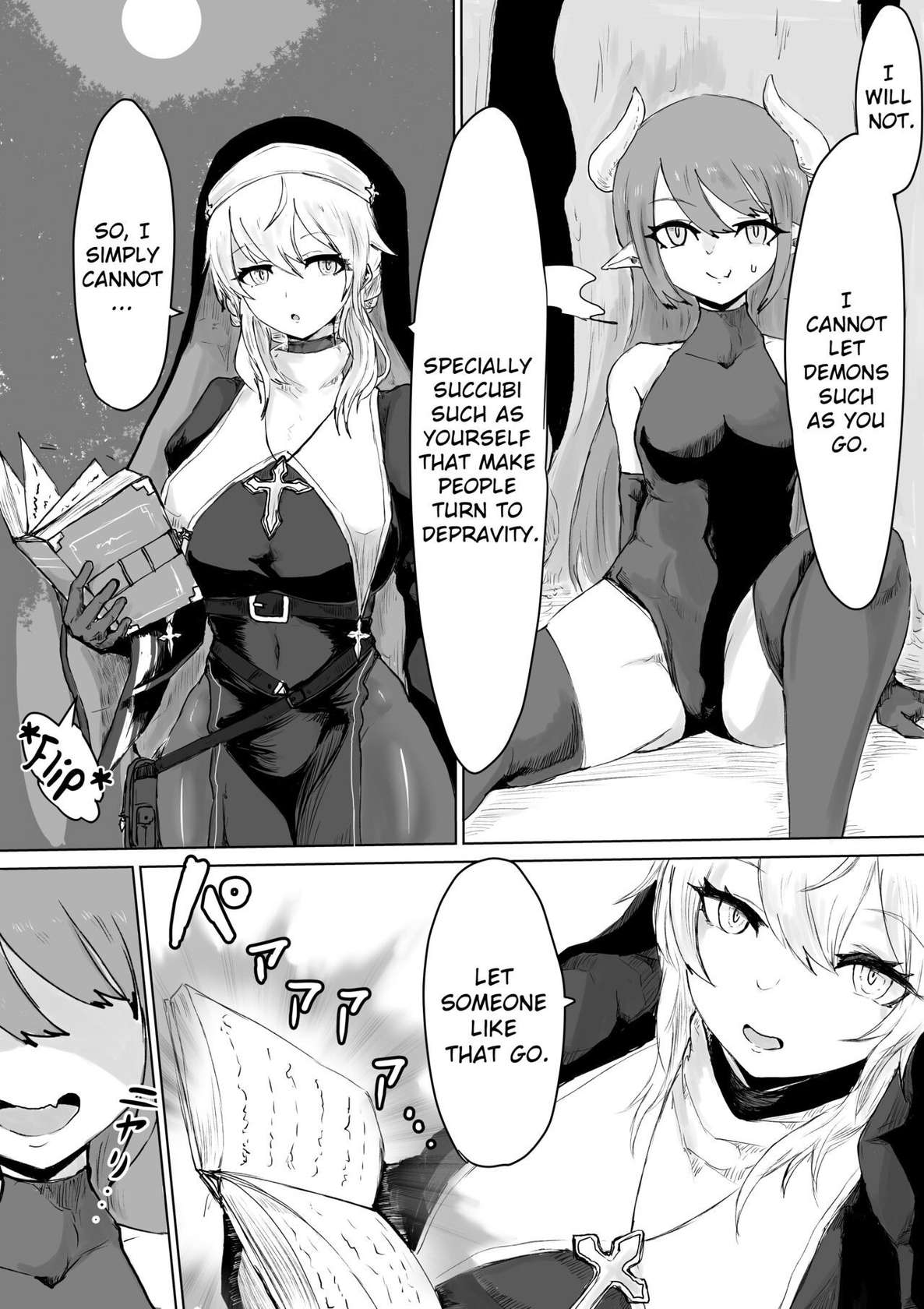 [Umebatake (Dendou Monaka)] Exorcist no Haiboku Succubus to Futanari Hen | Exorcist's Defeat ~ Futanari x Succubus Story ~ [English] [ChoriScans]