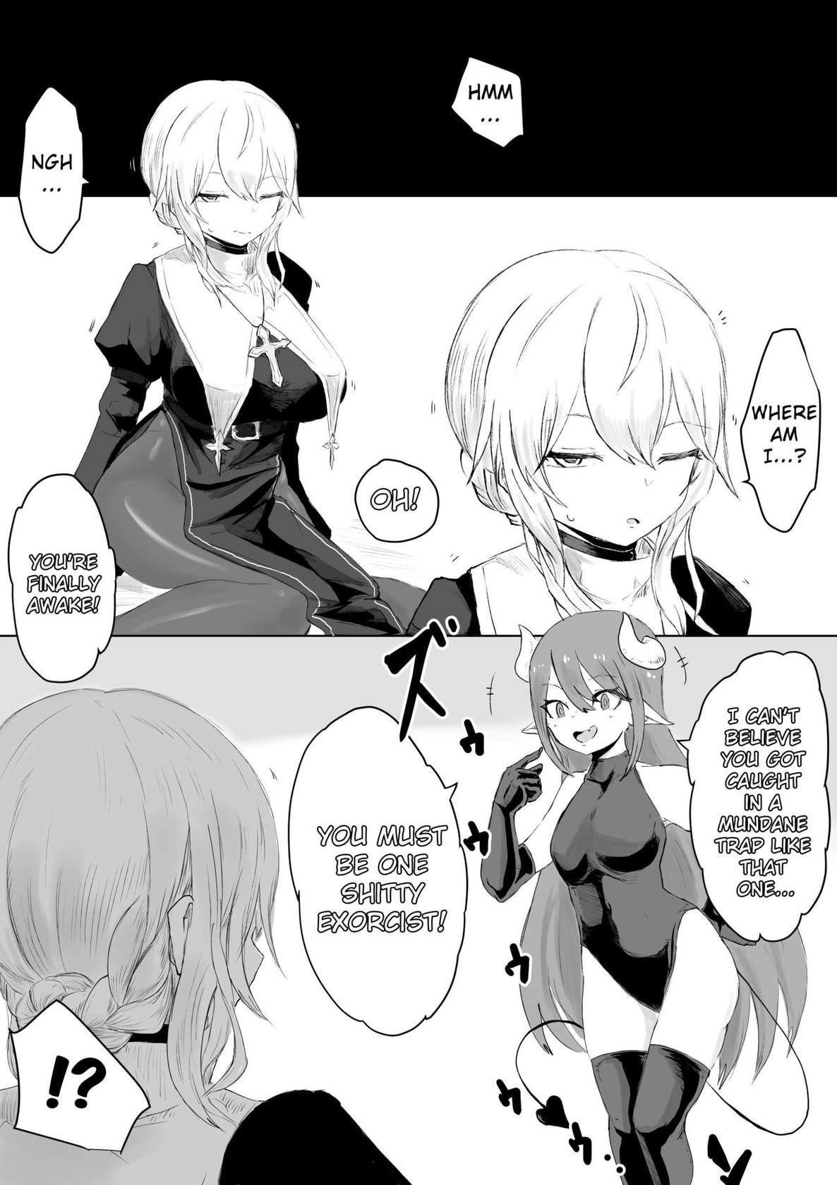 [Umebatake (Dendou Monaka)] Exorcist no Haiboku Succubus to Futanari Hen | Exorcist's Defeat ~ Futanari x Succubus Story ~ [English] [ChoriScans]