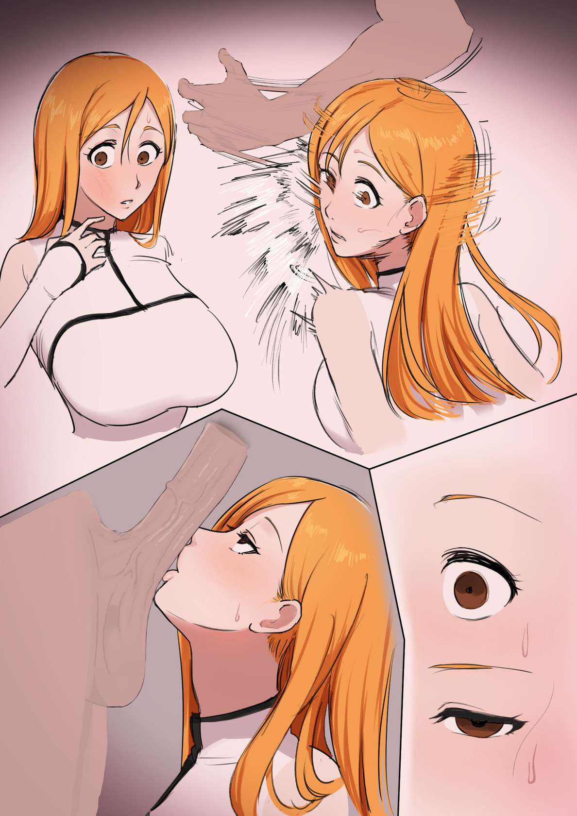 Orihime suck slave [uncensored , translated and bleached]