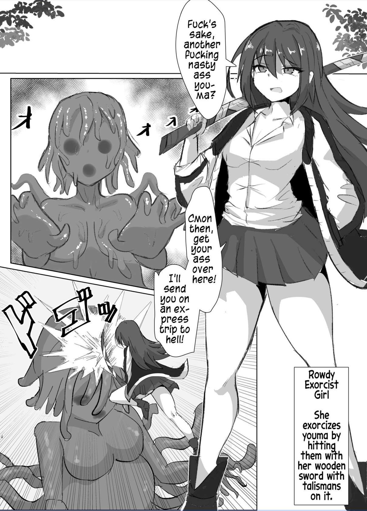 [Anomano] Yankee Taimashi-chan Naedoko Shikyuuka | A Rowdy Exorcist Girl's Transformation Into a Seedbed Womb [English] [Solas]