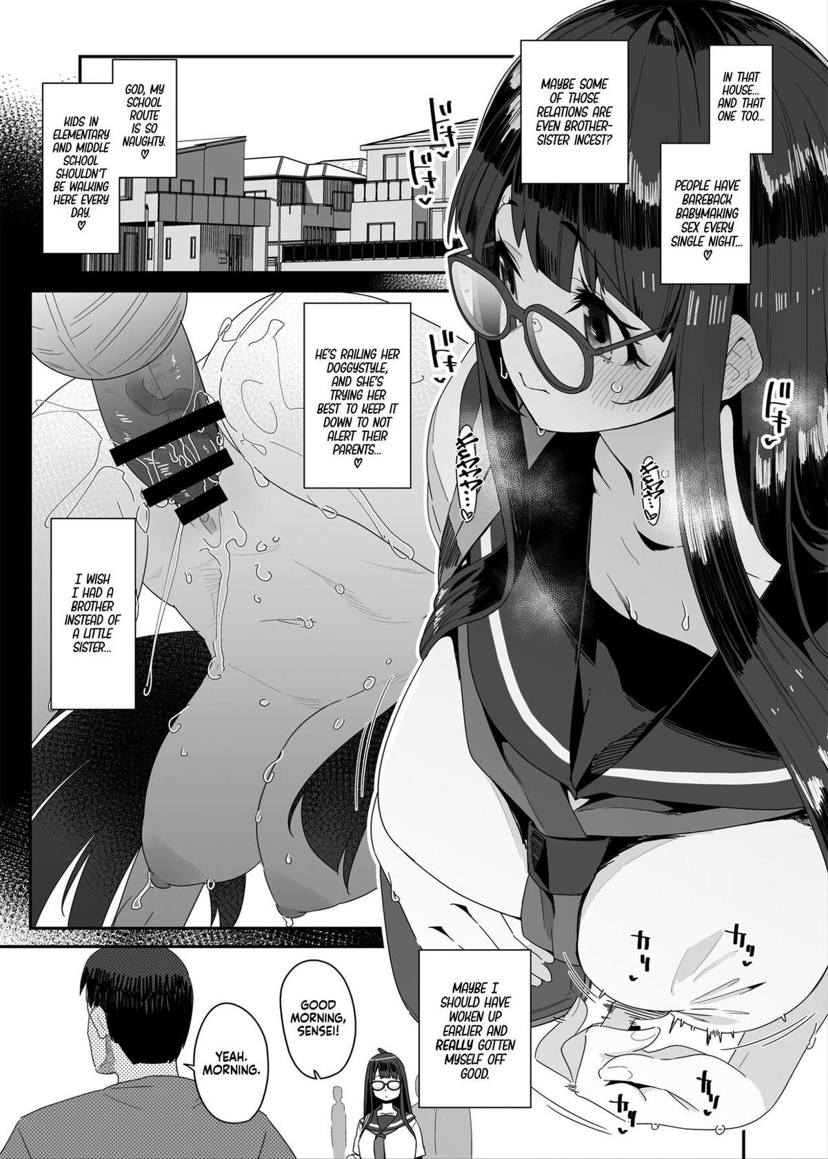 [condiment moderately (Maeshima Ryou)] Dosukebe Kyonyuu JC ga Kounai Onanie Suru Hanashi | The Slutty, Stacked Middle-Schooler Who Shlicks During Class [English] [Sloppy Seconds] [Digital]