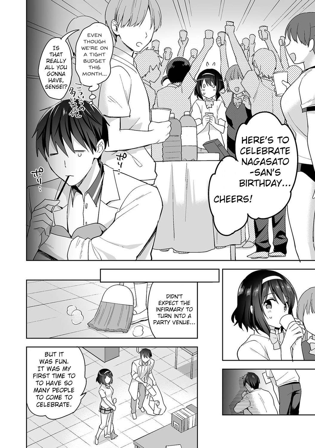 [Fuyuichi Monme] Amayakashi Jouzu no Nagasato-san~ Hokenshitsu de Yoshi Yoshi Ecchi!~ Ch. 12 [English]