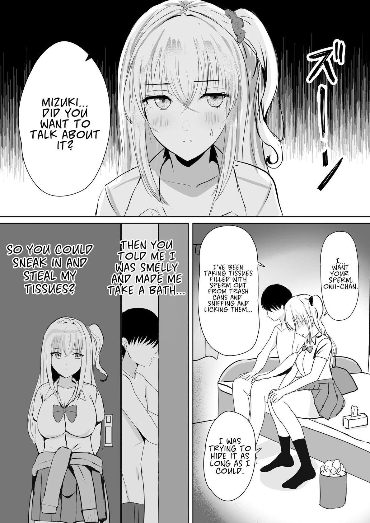 [Moreriikusu (More)] Gal Imouto ga Seishi no Kansatsu o Yamete Kurenai | My Gyaru Little Sister Wants to See My Sperm! [Digital] [English] [Broken House Scans}