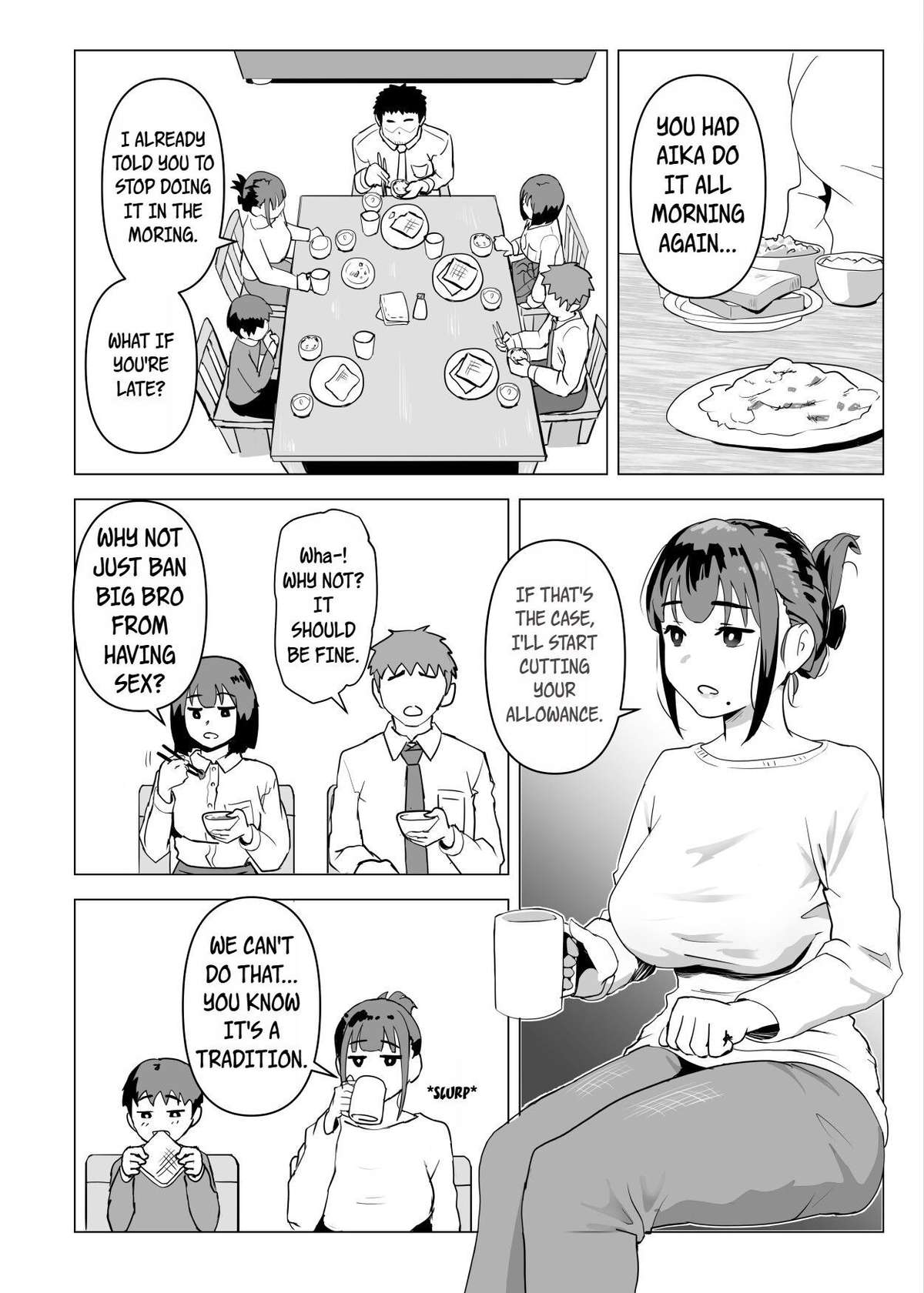 [Mochichimaru] Uchide wa kazoku sekkusu wa jōshikirashī | In My House, Family Sex Is the Norm [English] [WayVZ]