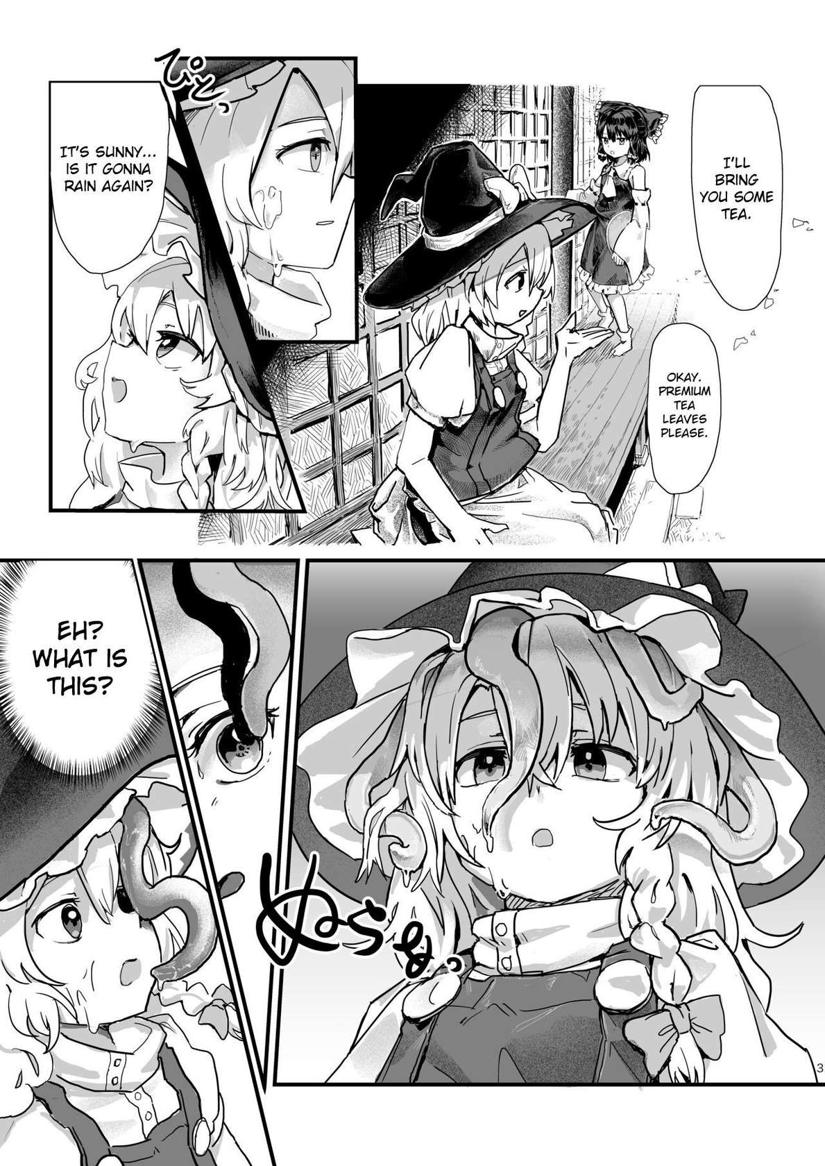 [Hakonnbu Kitamaebune (Hakonnbu)] Marisa ga Boushi ni Taberarete | Marisa gets eaten by a hat (Touhou Project) [English] [Digital]