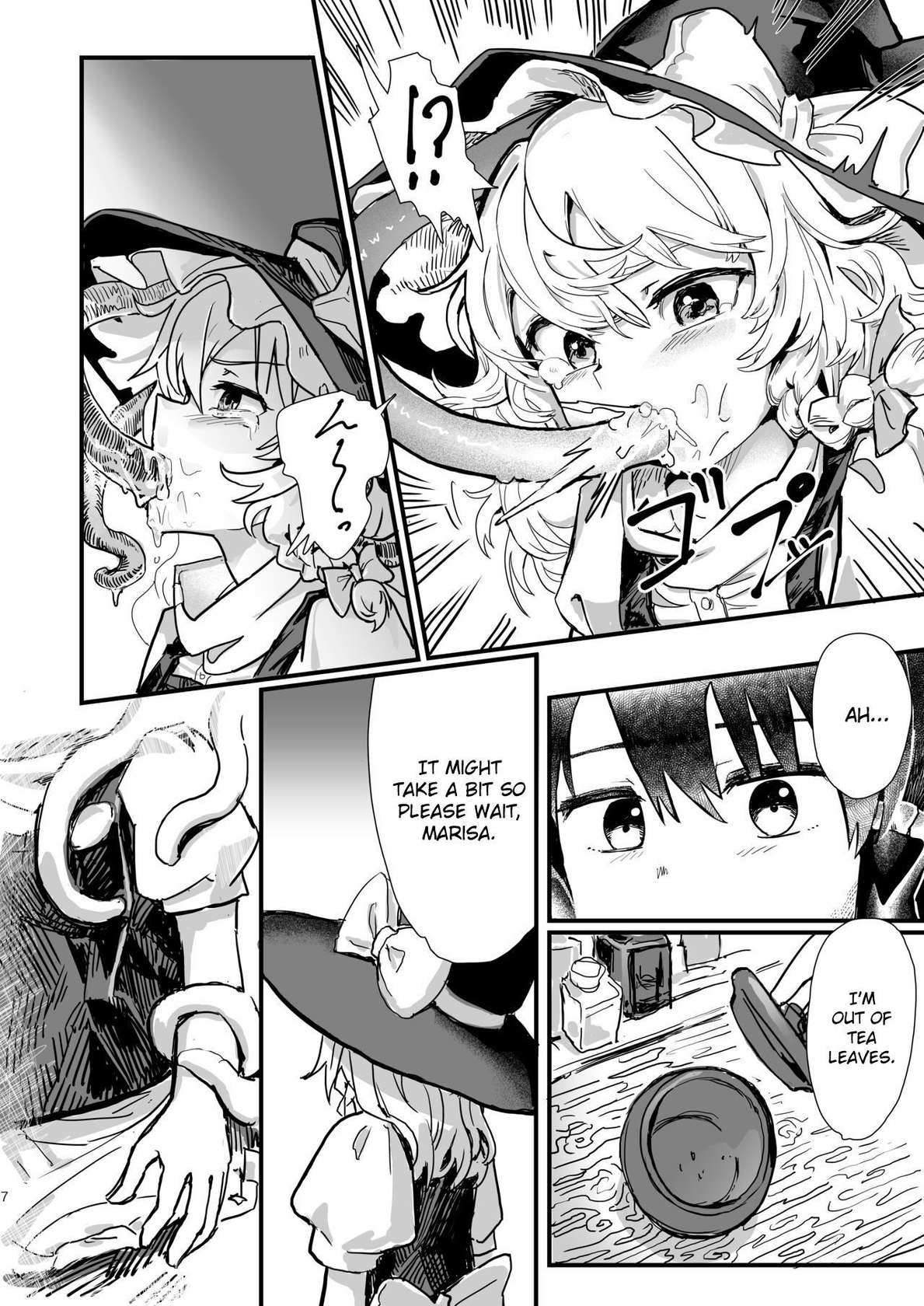 [Hakonnbu Kitamaebune (Hakonnbu)] Marisa ga Boushi ni Taberarete | Marisa gets eaten by a hat (Touhou Project) [English] [Digital]