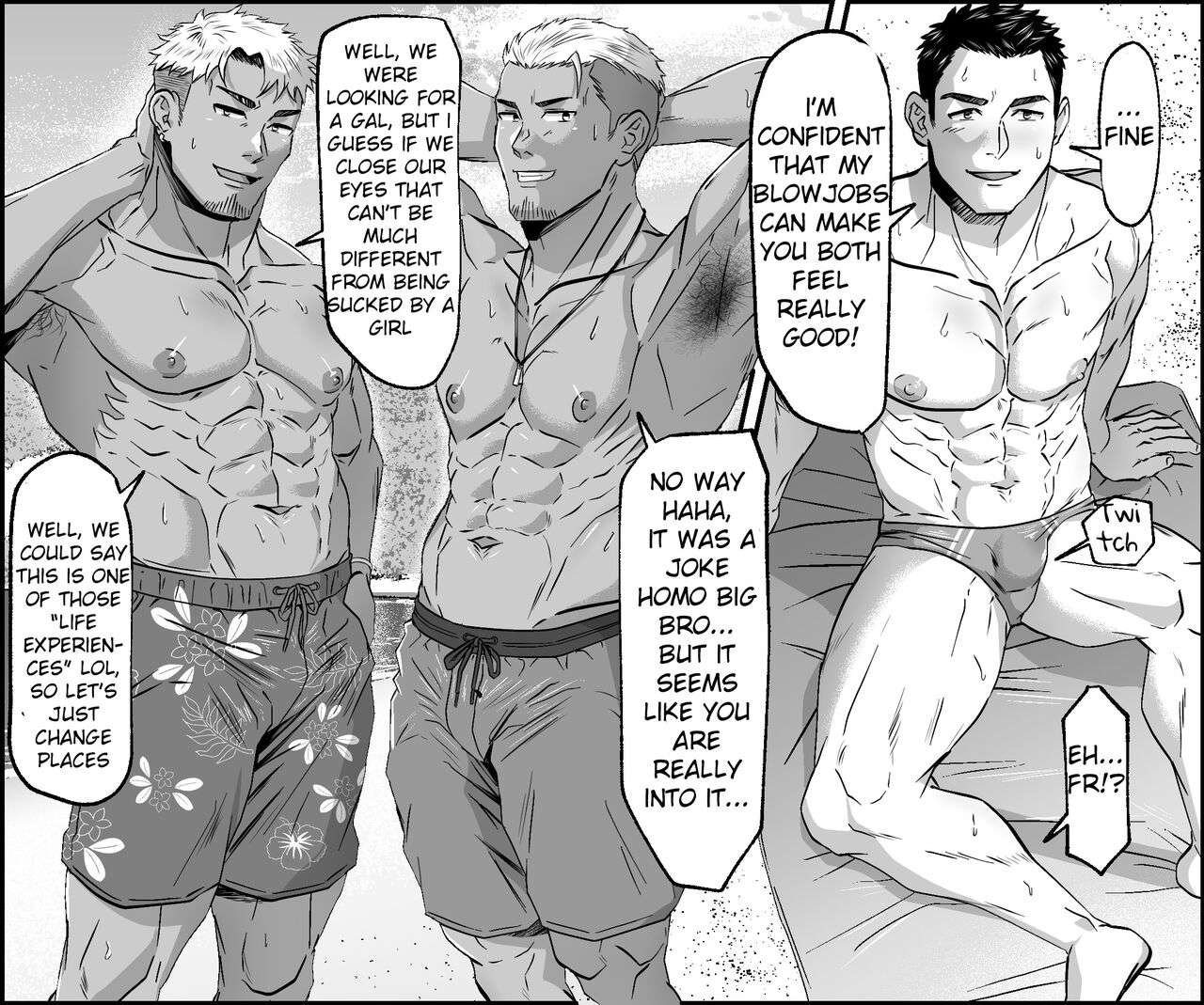 [Shiro] A story about having sex with straight guys on the beach  [English] [Decensored]