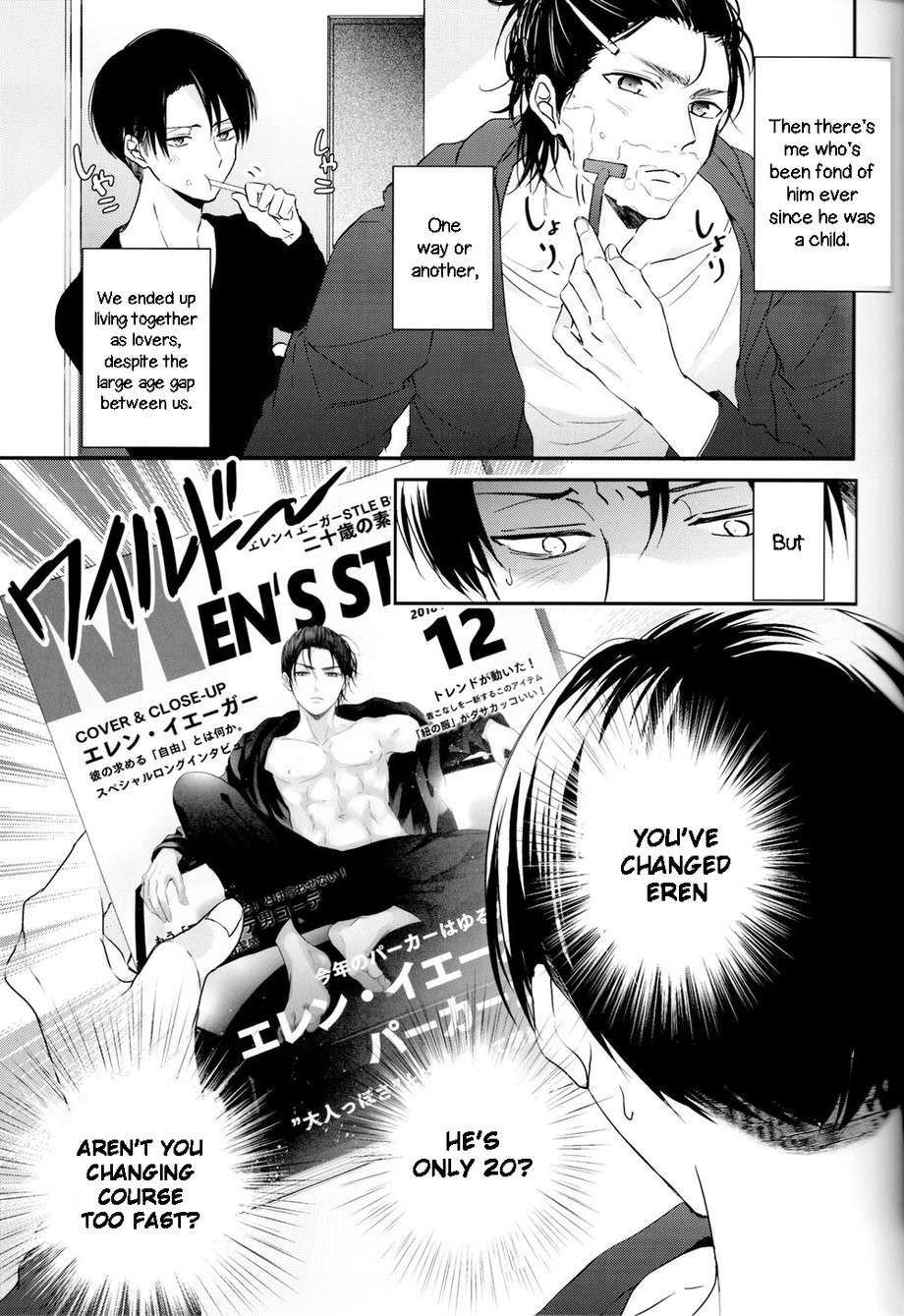 (C95) [UNAP! (Maine)] Bukiyou na Otona to Ijiwaruna Kareshi. | A clumsy adult and a nasty boyfriend (Shingeki no Kyojin) [English] [yours truly]