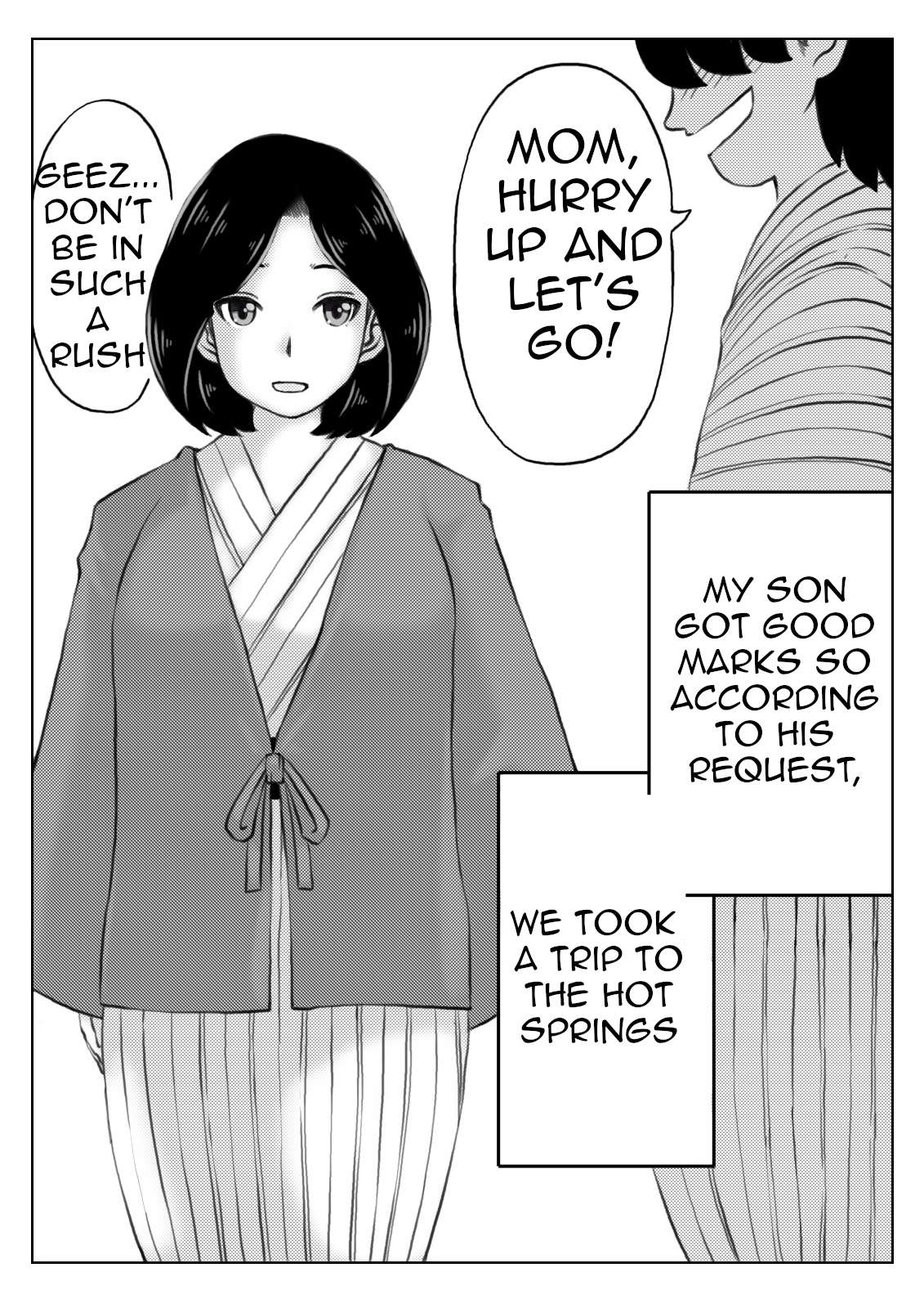 [Kirin Planet (Mankai Beesuke)] Haha to Moto Futokou Musuko no Onsen Ryoko | Mother and her Formerly Truant Son's Trip to the Hot Springs[English][Amoskandy]