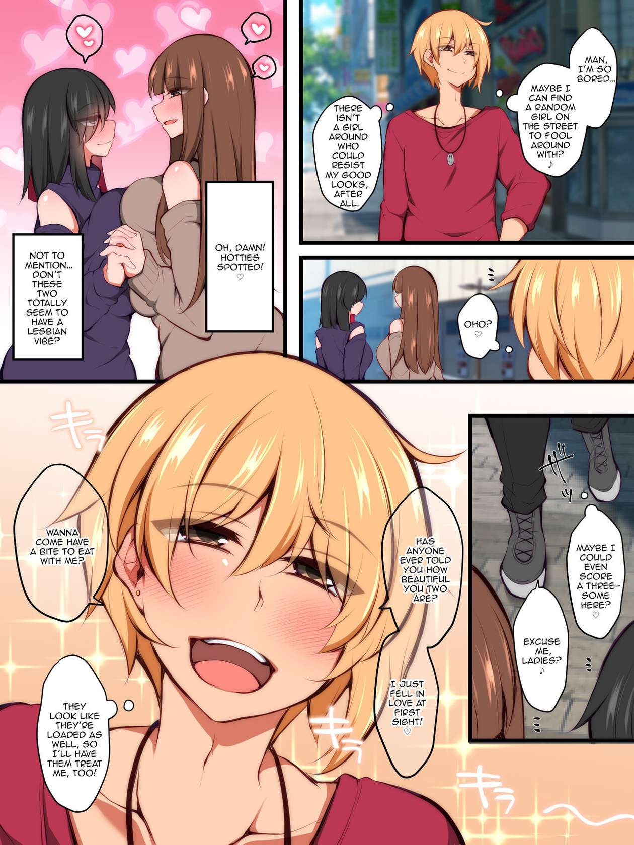 [Kimagure na Bakeneko (Jenigata, Gokuraku Jouko)] Futanari Rezukappuru no Aida ni Hairoutoshita Otoko | A Man Who Tried to Get Between a Futanari Lesbian Couple [English][FemdomScans]