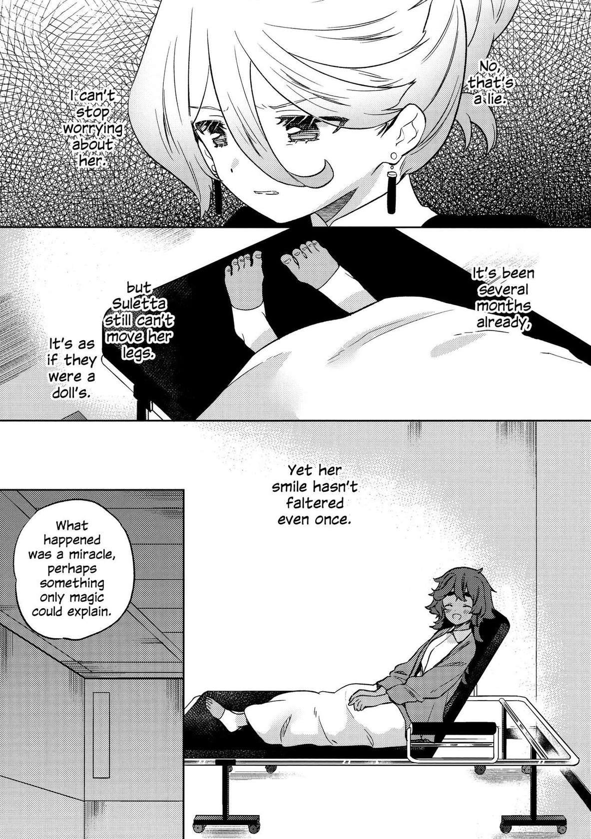 (C102) [Gutsutoma (Tachi)] Kienai Ato, Egao No Riyuu, Onaka Ga Suite. |  Scars That Never Fade, The Reason Behind Her Smile, Now I Am Hungry. (Mobile Suit Gundam: The Witch from Mercury) [English]