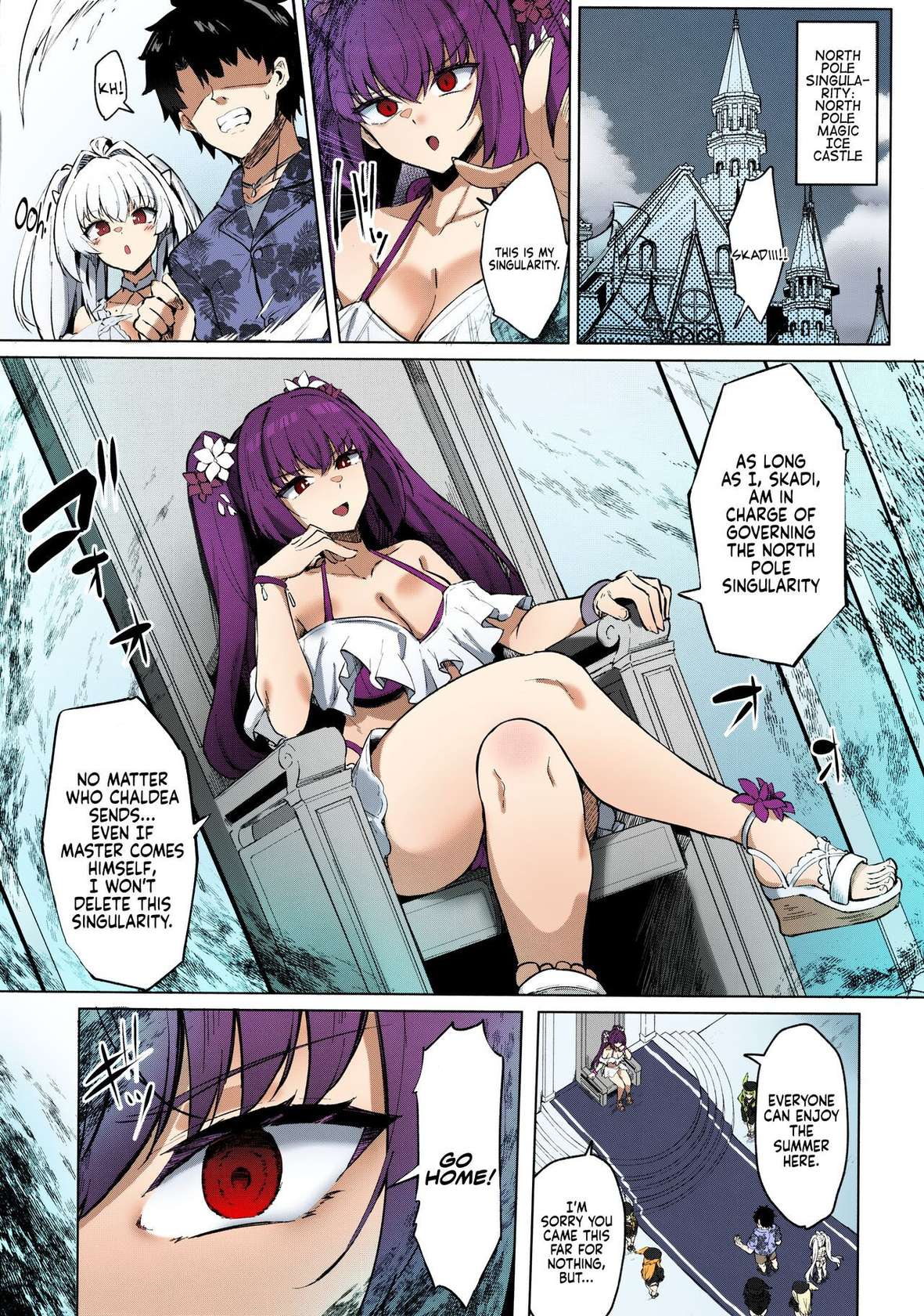 (C102) [Tiusan Kingdom (Kazamitiu)] Manatsu no Chaldea Summer Vacation Hanayome Skadi ni Maryoku Kyoukyuu Shite Kekkon Suru Hon(Fate/Grand Order) [English] [Colorized] [Coffedrug] [SPDSD]