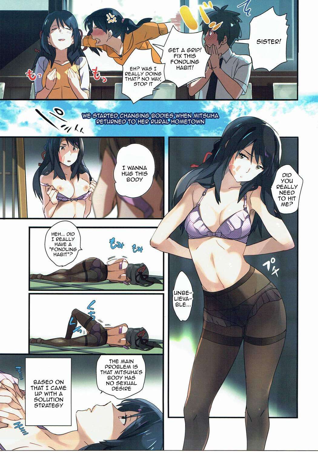 (C91) [ROUTE1 (Taira Tsukune)] Mushuu. | Uncensored (Kimi no Na wa.)  [English] {Doujins.com}