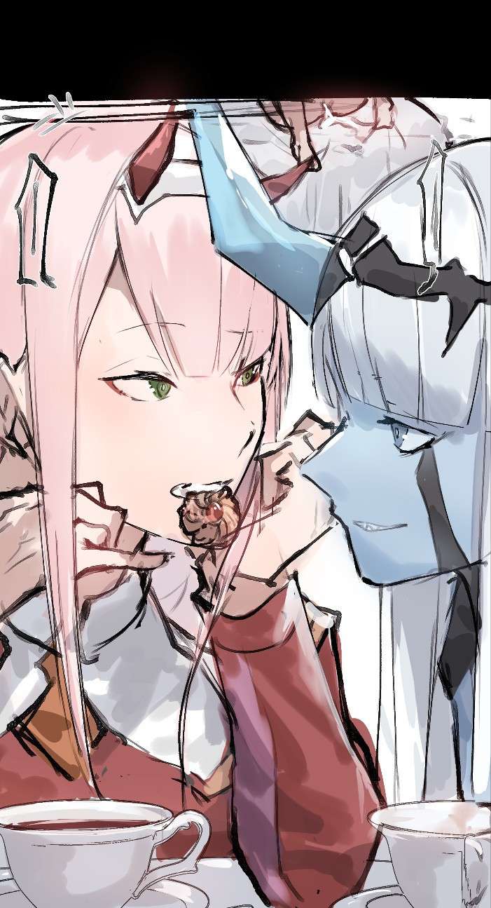 [Angel] Zero Two and Zero One x Hiro futa