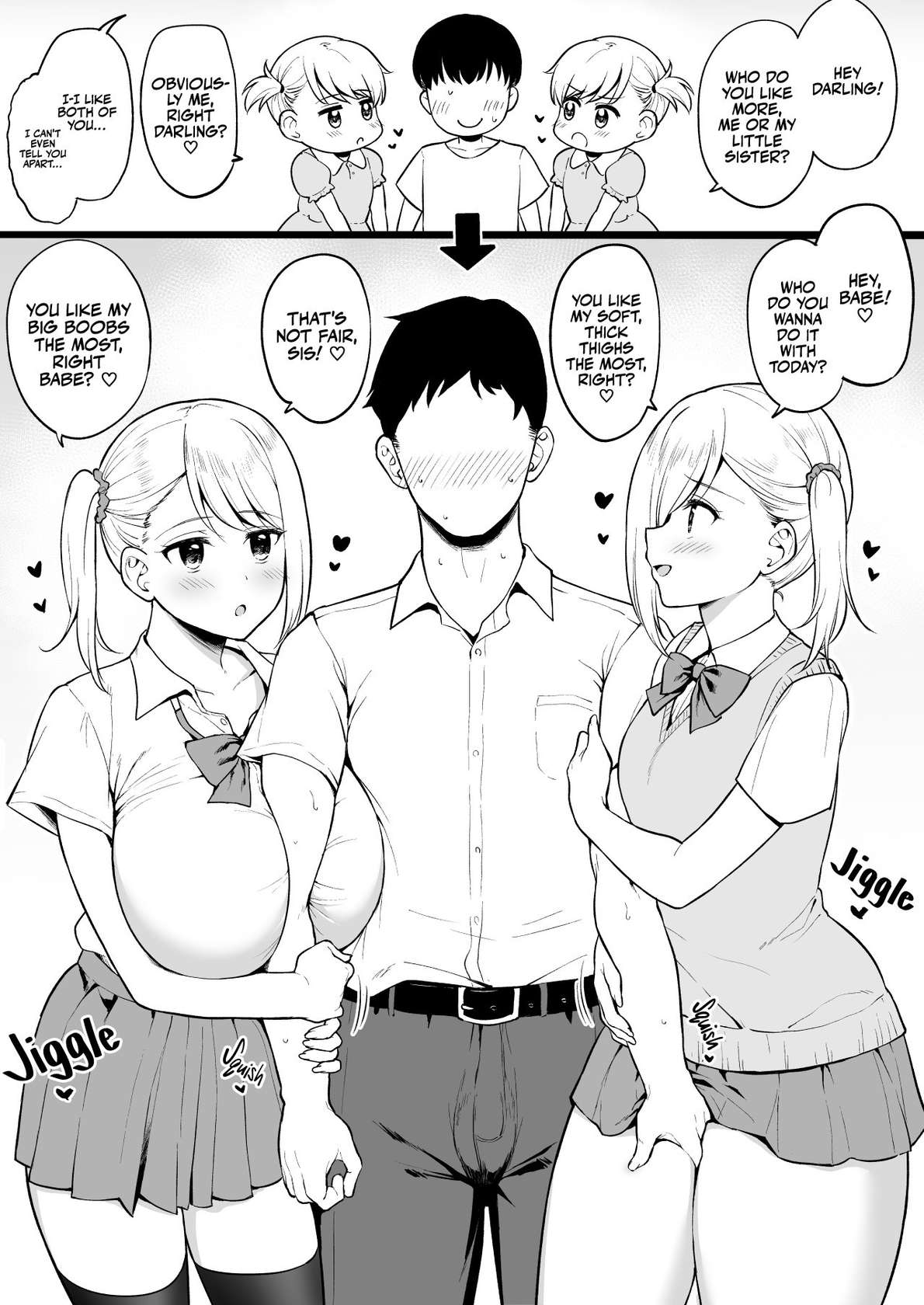 [Yue] Kao wa Sokkuri nanoni Karada wa Sorezore Chigau Houkou ni Seichoushita Osananajimi no Futago-chan | Twin Childhood Friends with Identical Faces but Opposite Body Types [English] [korafu]