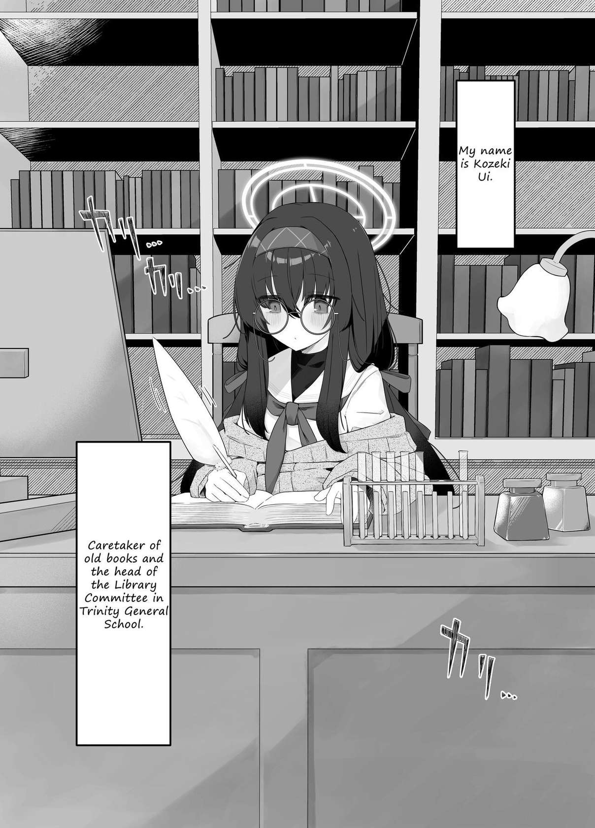 [Damenahidou (Damenahito)] Koshokan no Kaori - Kozeki Ui's fragrance inside antiquarian books library... (Blue Archive) [English] [L-san] [Digital]