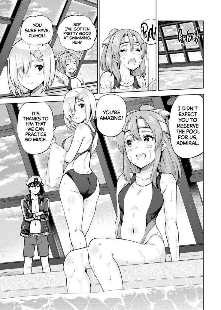 Kyouei Mizugi na Zuihou-chan to Hamakaze-san to. | Zuihou and Hamakaze in Racing Swimsuits