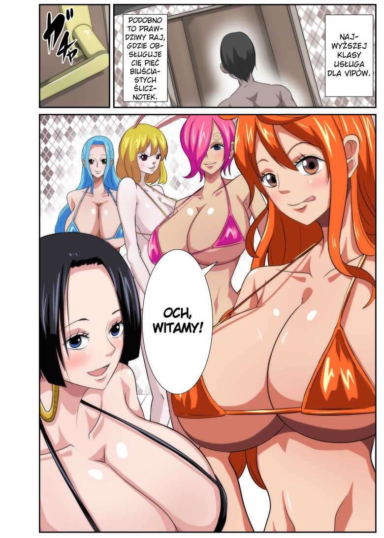 [Q Doujin] Bakunyuu Heroine no Harem Rakuen | RAJSKI HAREM HOJNIE OBDARZONYCH BOHATEREK (One Piece) [Polish]