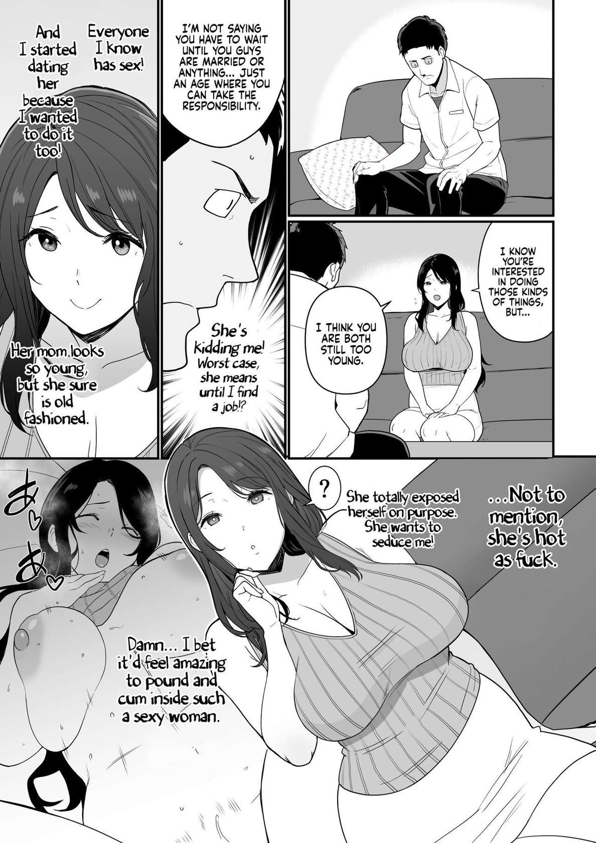 [Nagaremono (Ando Ryu)] Kanojo no Mama ga H Sugite Gaman Dekinai | My Girlfriend’s Mom is so Sexy that I Can’t Hold Back [English] [Coffedrug]