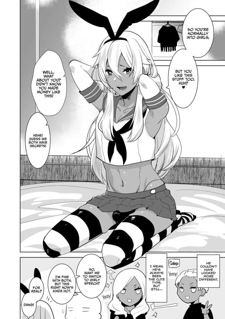 Kasshoku Otokonoko DeliHeal no Erohon ~Yattekita Shimakaze-kun wa Daigaku no Charai Kouhai de――?! Hen | Tan Crossdressing Call Boy