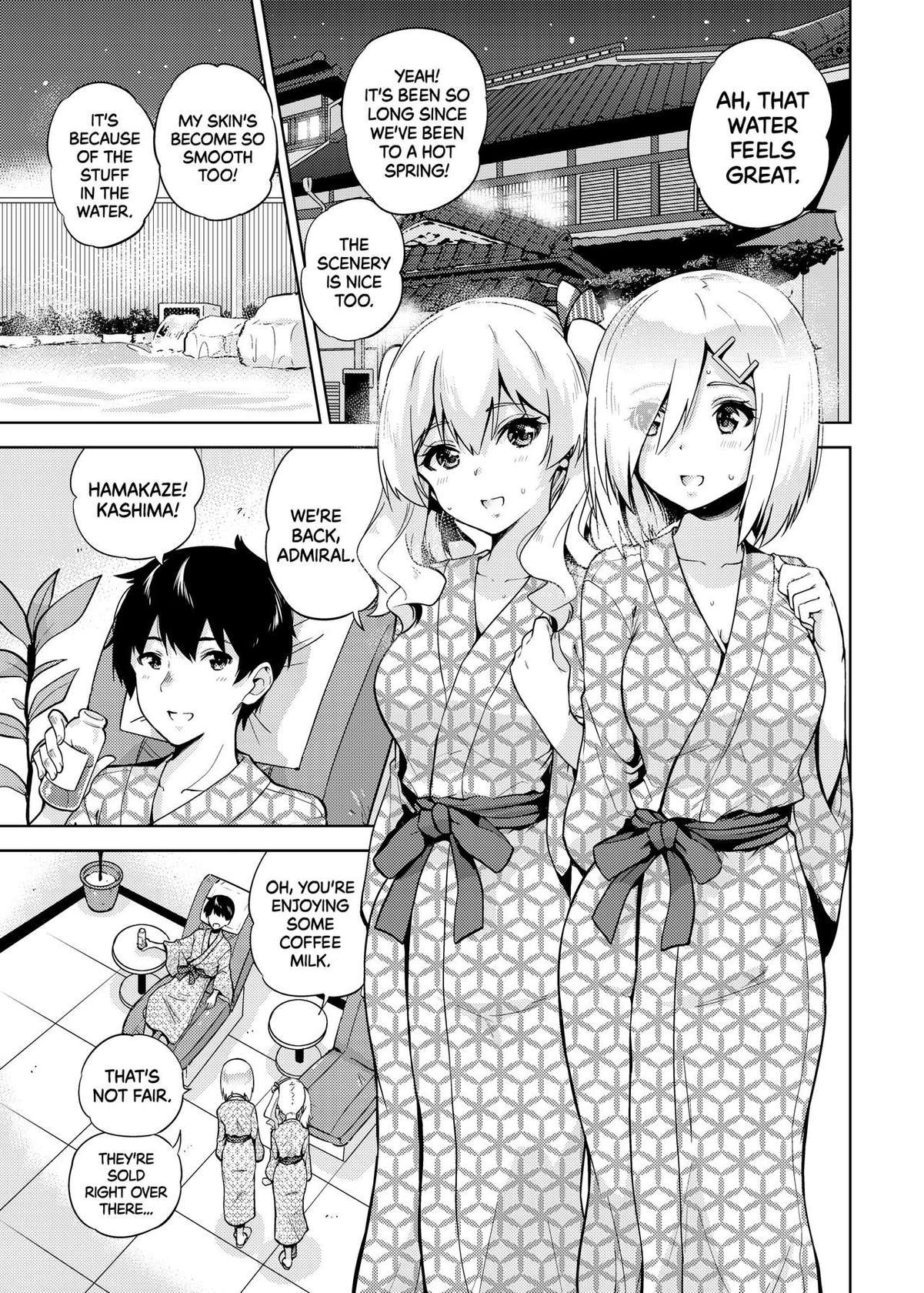 [sarfatation (Sarfata)] Hamakaze and Kashima in Hot Springs and Yukata (Kantai Collection -KanColle-) [English] {2d-market.com} [Decensored] [Digital]