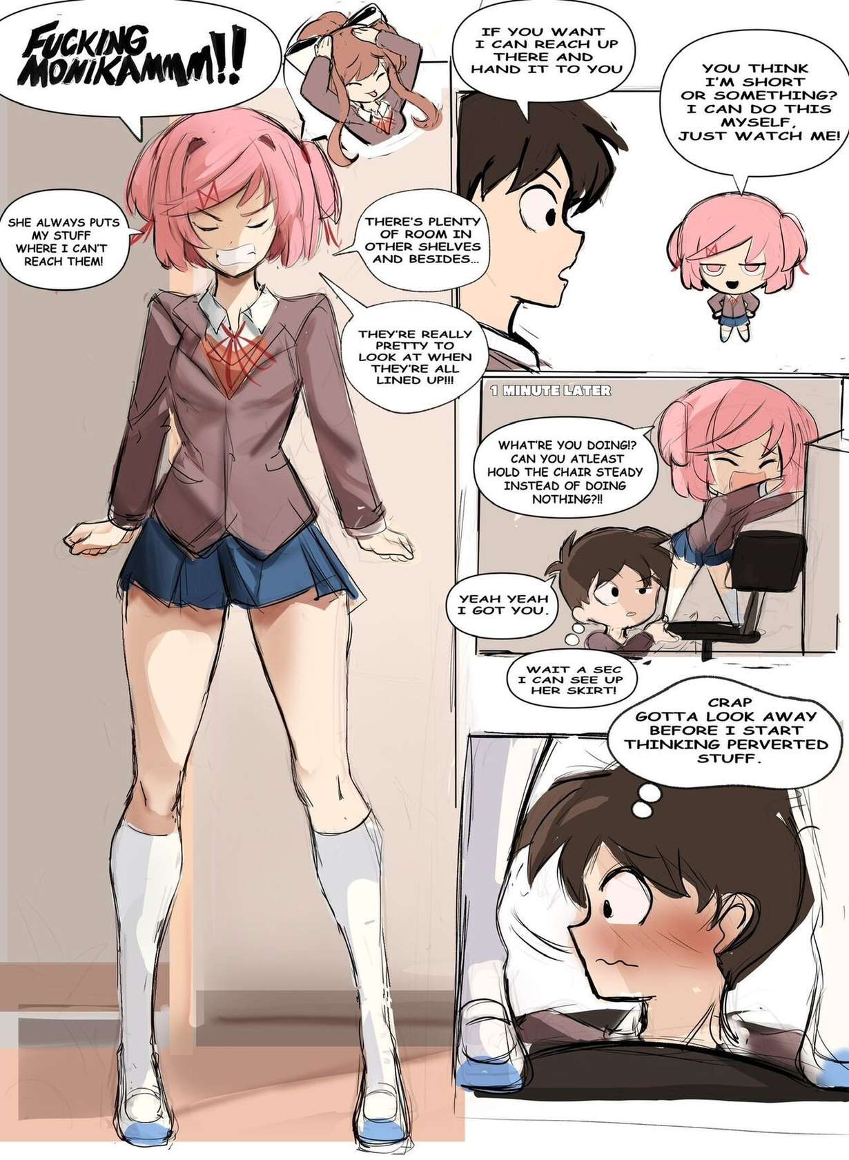 【rak_fork/ddlc/夏树/R18 comic】Play with me