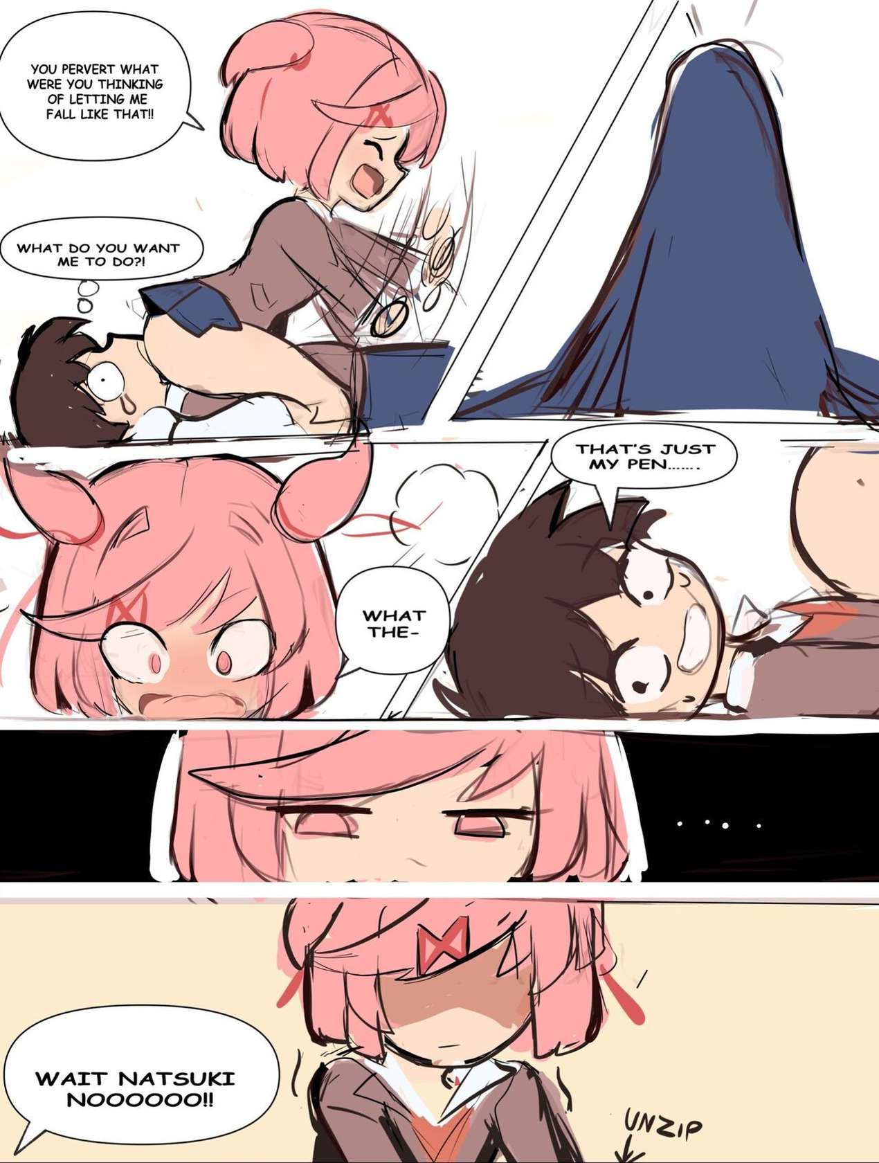 【rak_fork/ddlc/夏树/R18 comic】Play with me