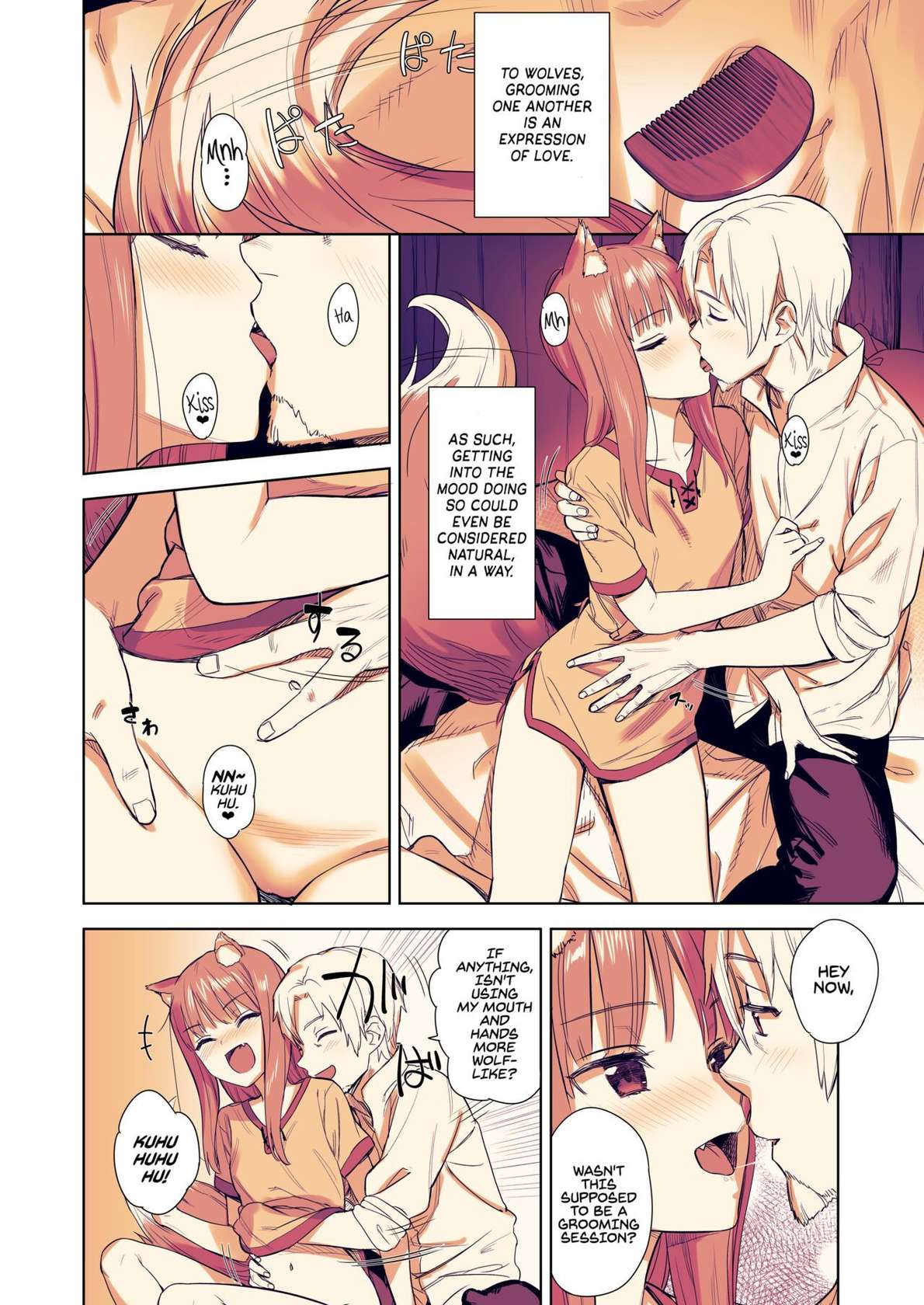 [Ajisaidenden (Kawakami Rokkaku, Takanashi Rei)] Wacchi to Shippori Kezukuroi Hon | Affectionate Grooming With Me (Spice and Wolf) [English] [Von] [Decensored] [Digital]