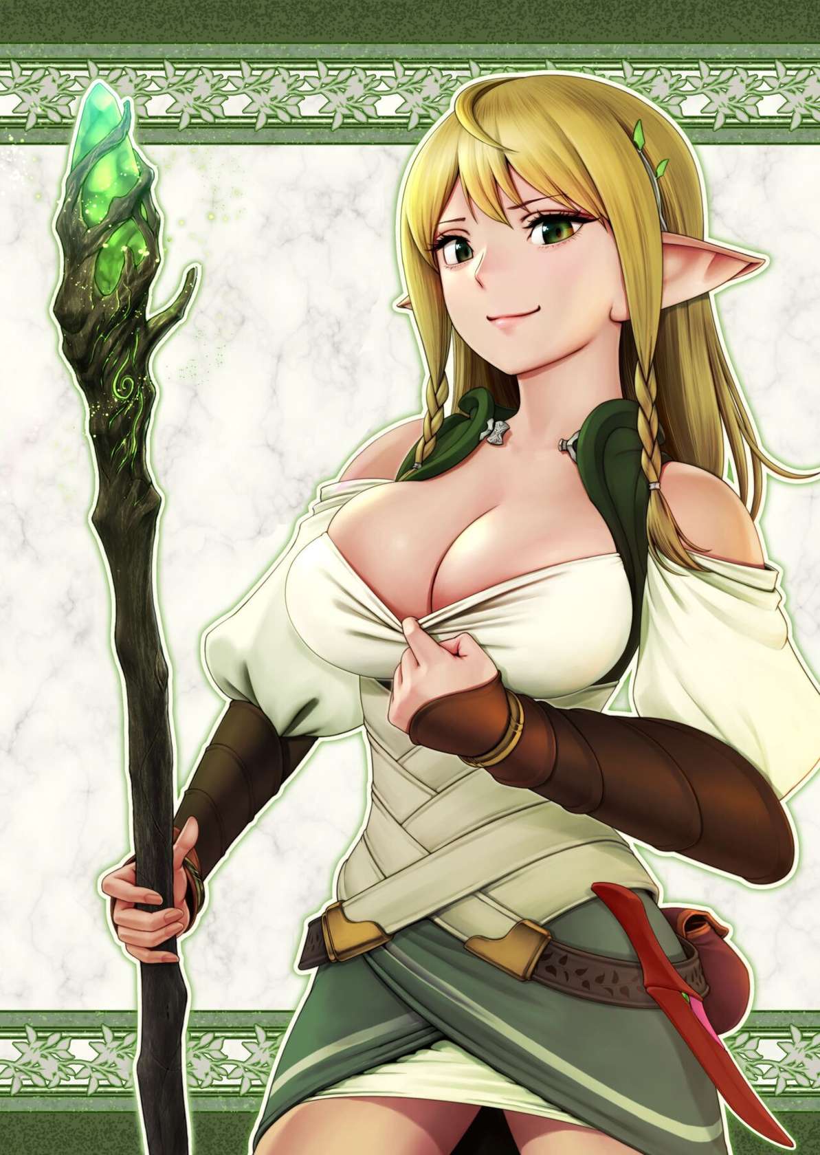 [Horiishi Horuto] Fel to Mana no Mori -Taieki de Tairyoku Kaifuku sasetekureru Bakunyuu Healer Elf- | Fel and the Forest of Mana -The big titty elf healer recovers my stamina with her bodily fluids- [English]