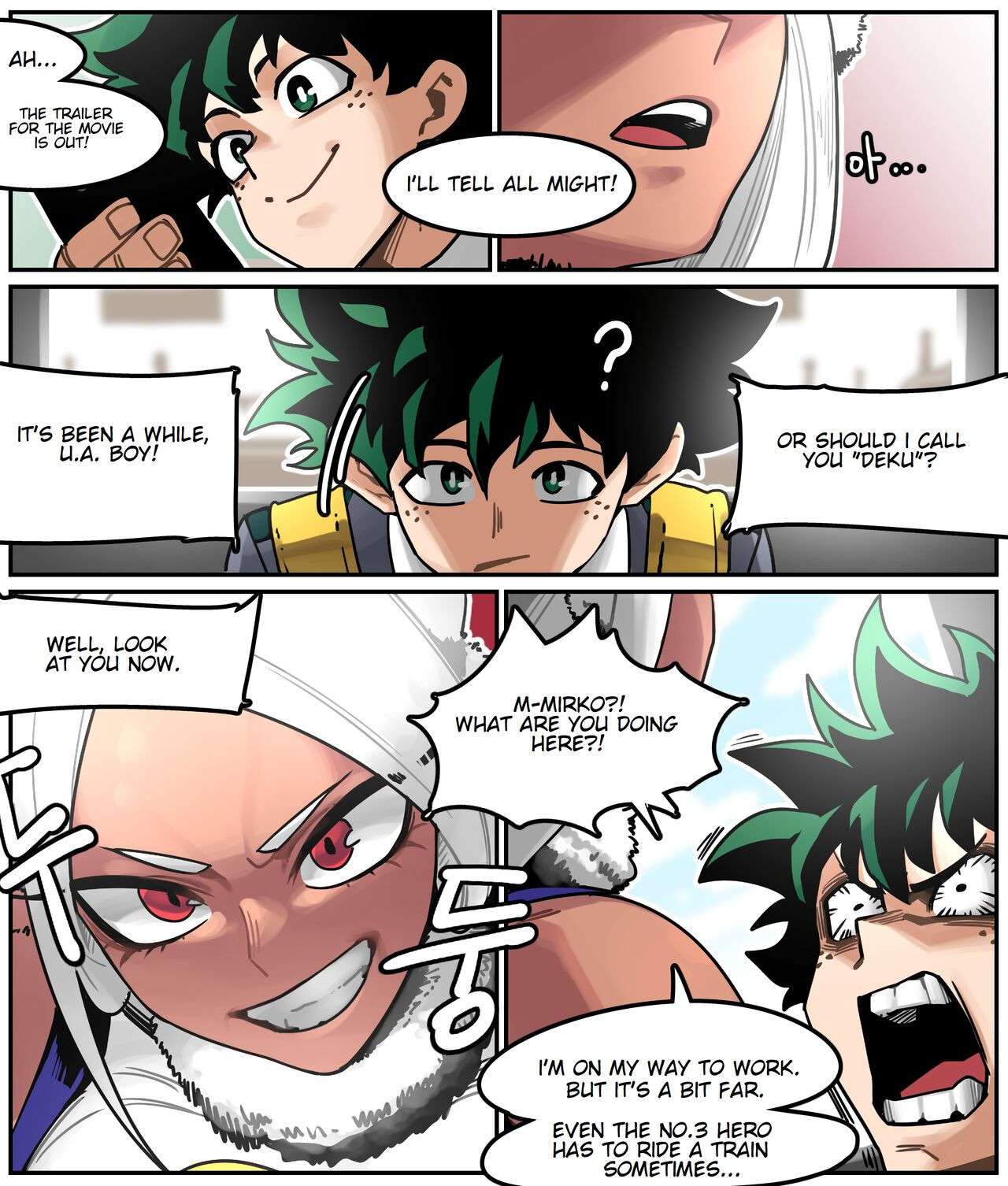 [Hello] Deku meets Mirko on a Train and Fucks Her (My Hero Academia)