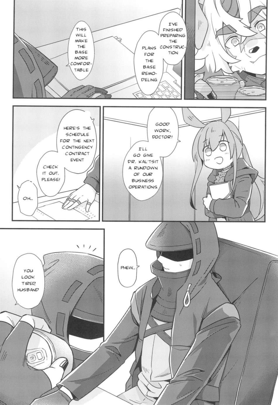 (SCC GYU!! 2021) [gyoran_sushisuki (ikku)] Shoshinsha Kareshi to Oogataken (Arknights) [English]