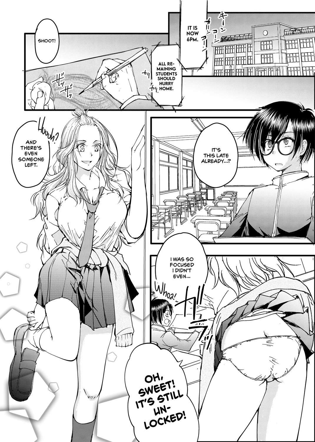 [Tanken Harahara] Megane no Gyaru wa Inkya ni Yasashii | Bespectacled Gyaru Befriending Loner [English] [head empty]