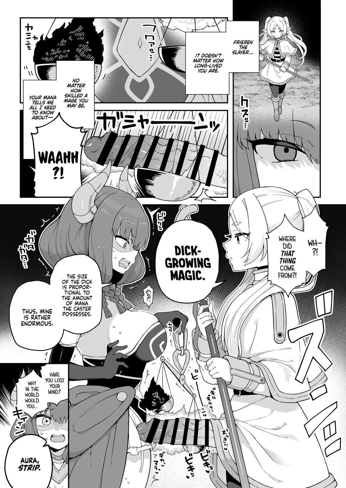 [Aratoya (Arato Asato)] Chinpo ga Haeru Mahou da yo. | Magic That Grows A Giant Dick (Sousou no Frieren) [English] [Xzosk] [Digital]