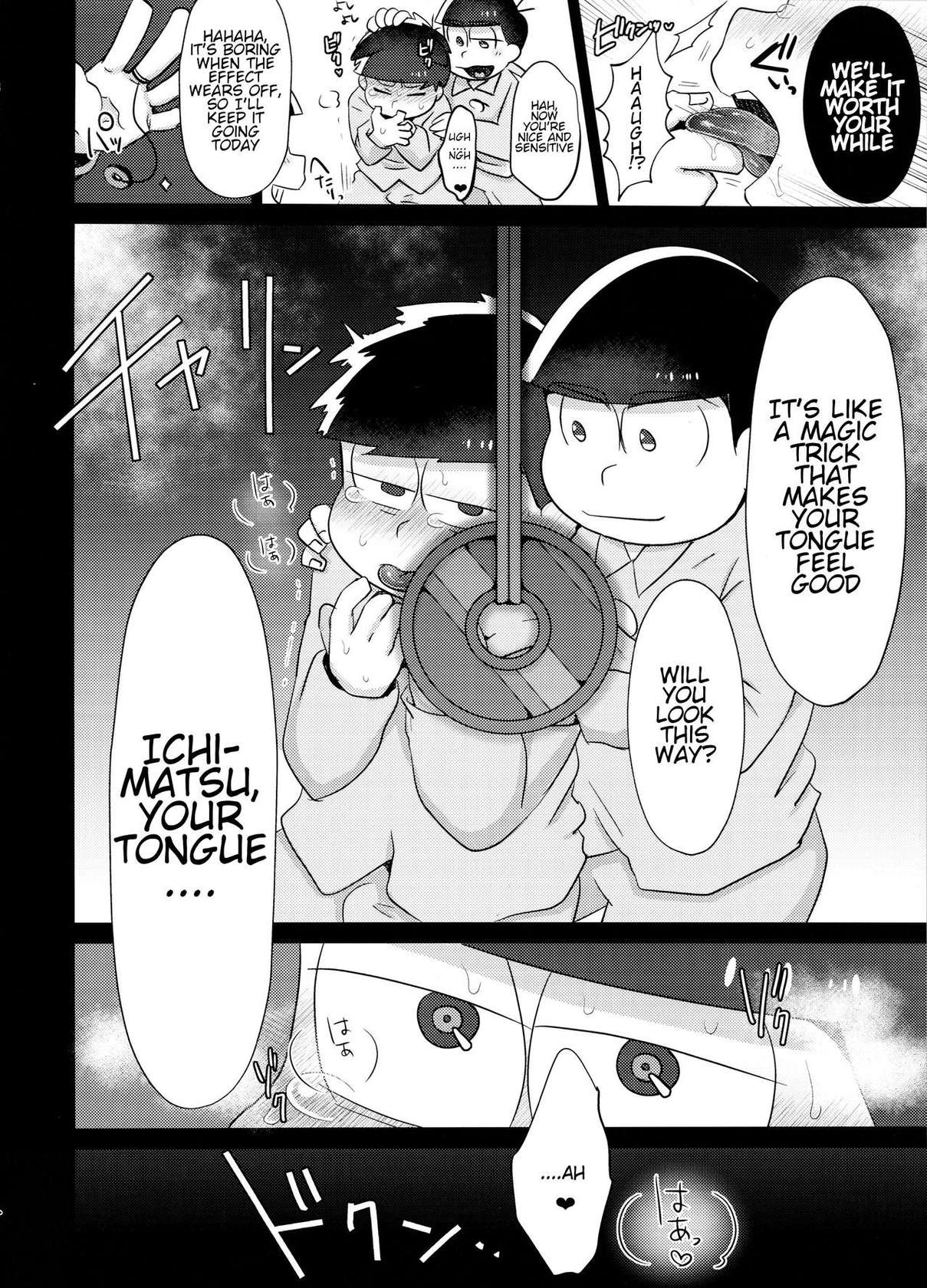 (Kahou wa Nete Matsu 20) [Nima Nima Hompo (Tokiwa)] My Tongue Has Been Weird Lately ~ 24 hours of explosive threesome sex!! (Osomatsu-san) [English]